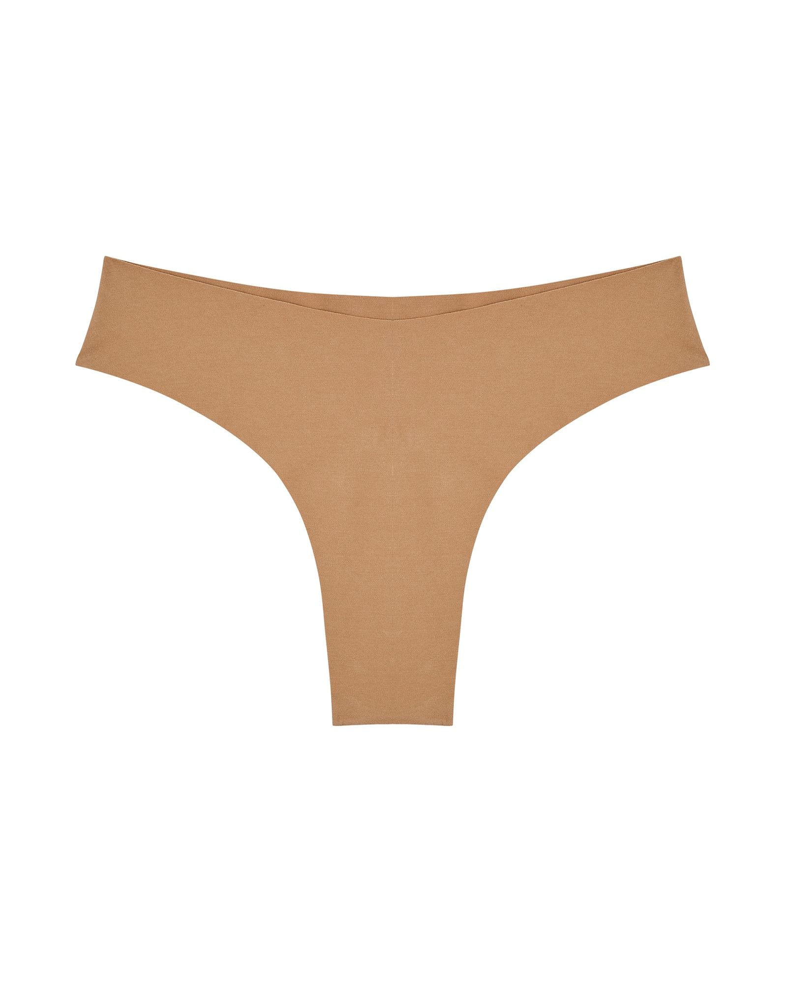 Panty Promise Organic Cotton Low Rise Thong in beige