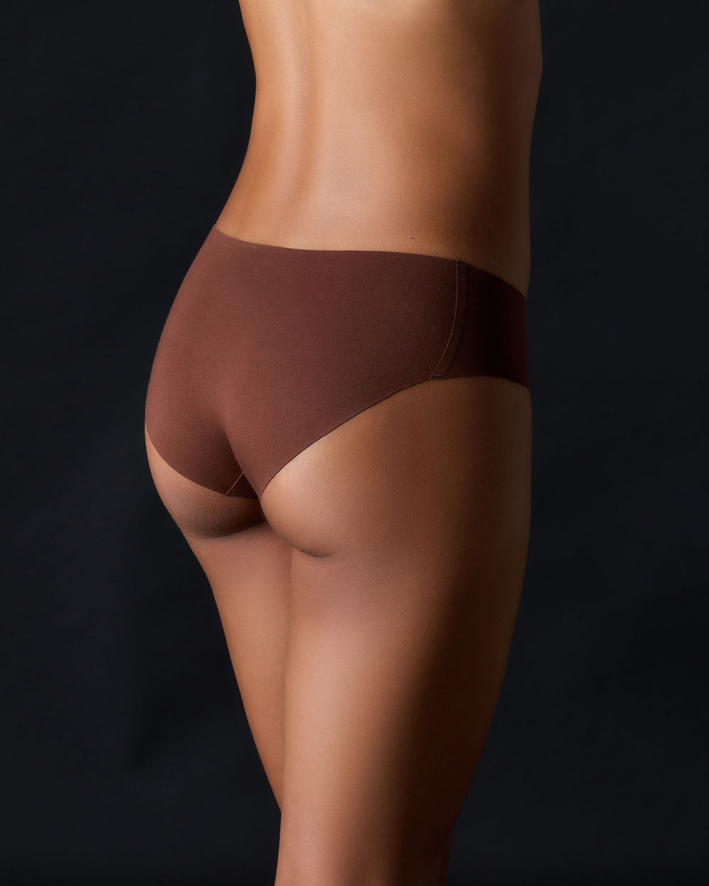 Organic Cotton Mid Rise Bikini in brown - front view | Panty Promise