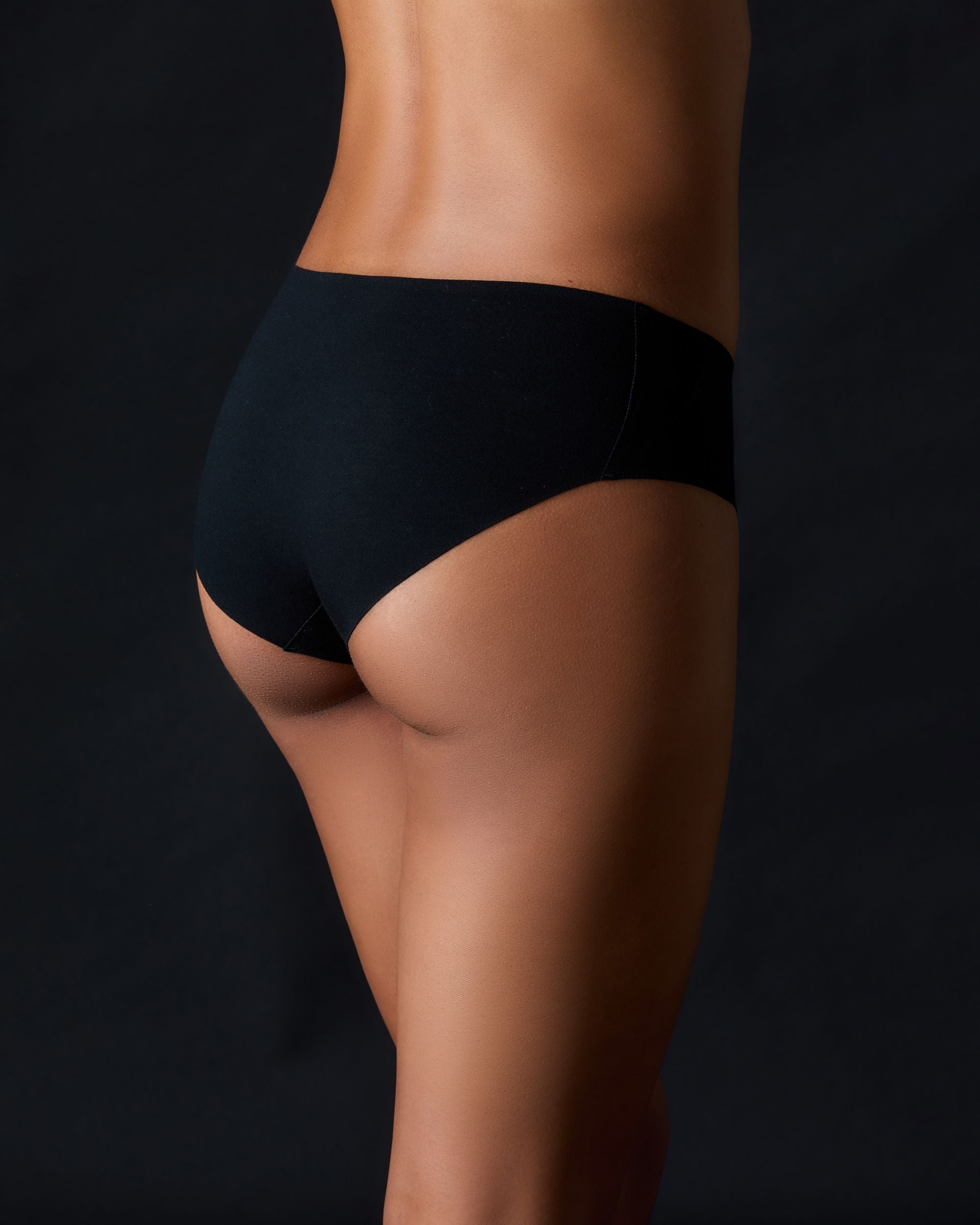 Panty Promise Organic Cotton Mid Rise Bikini in black