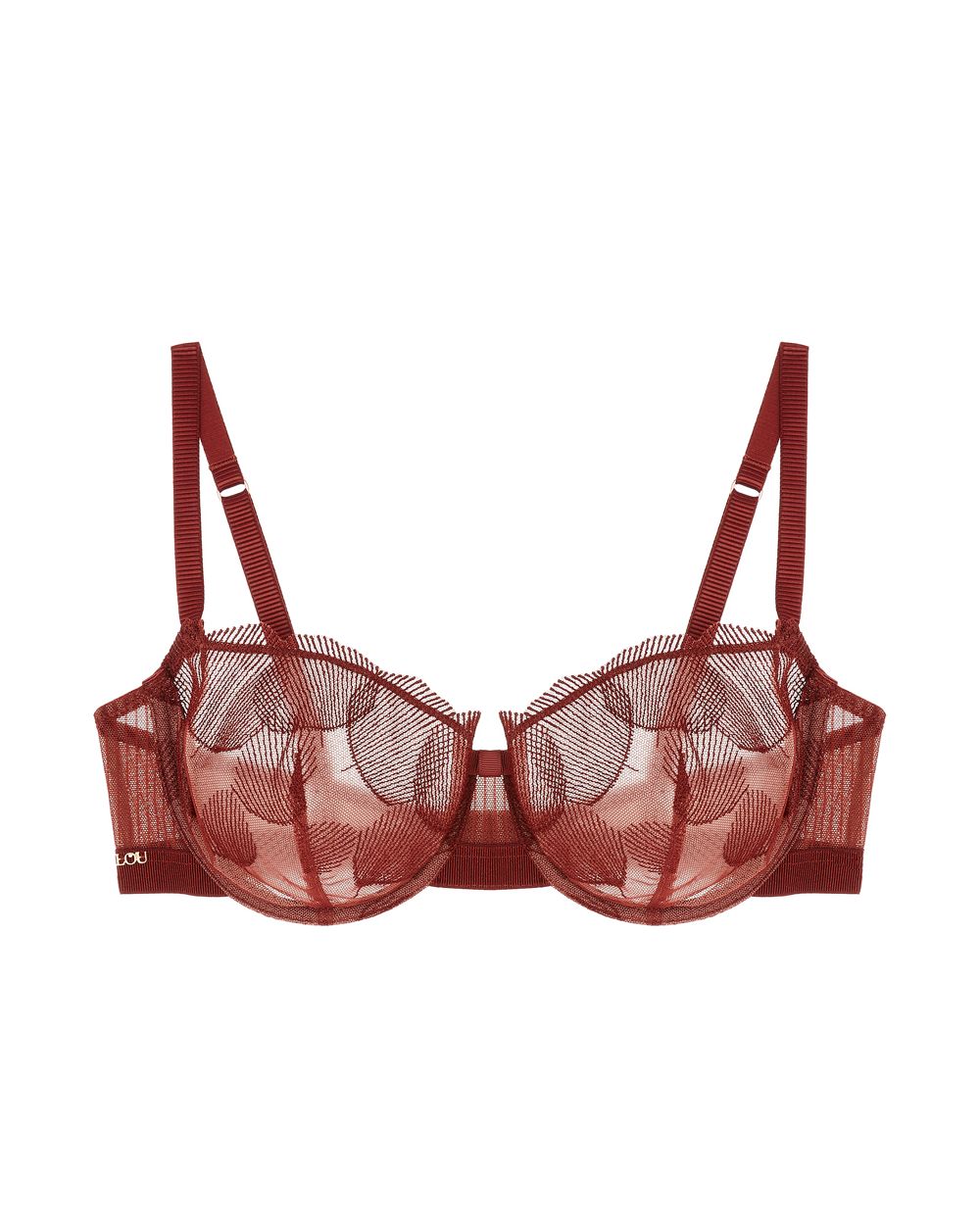 Lou Mirage Botanique Demi Cup Bra in red