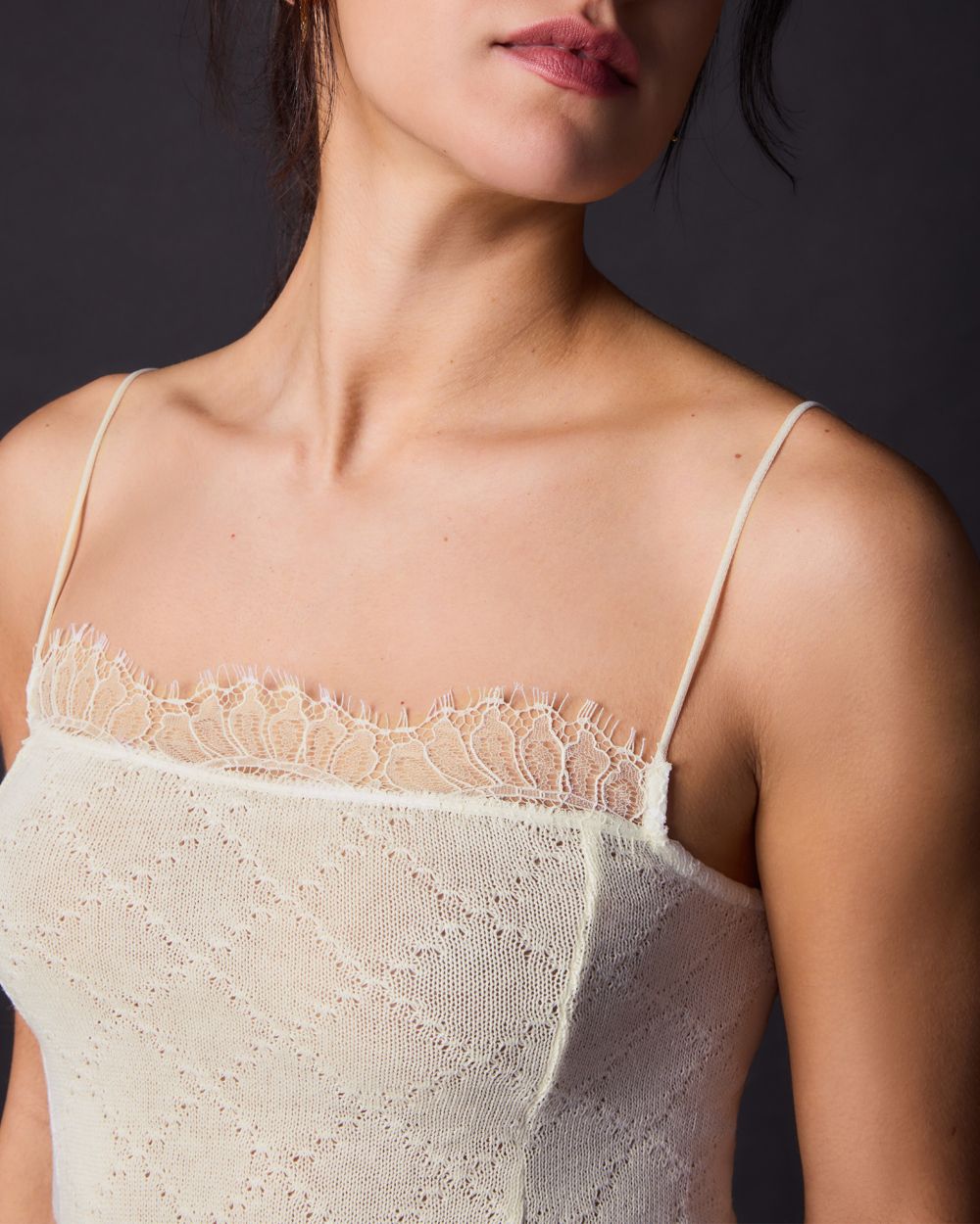 Only Hearts Weekend in Phoenicia Square Neck Cami in white