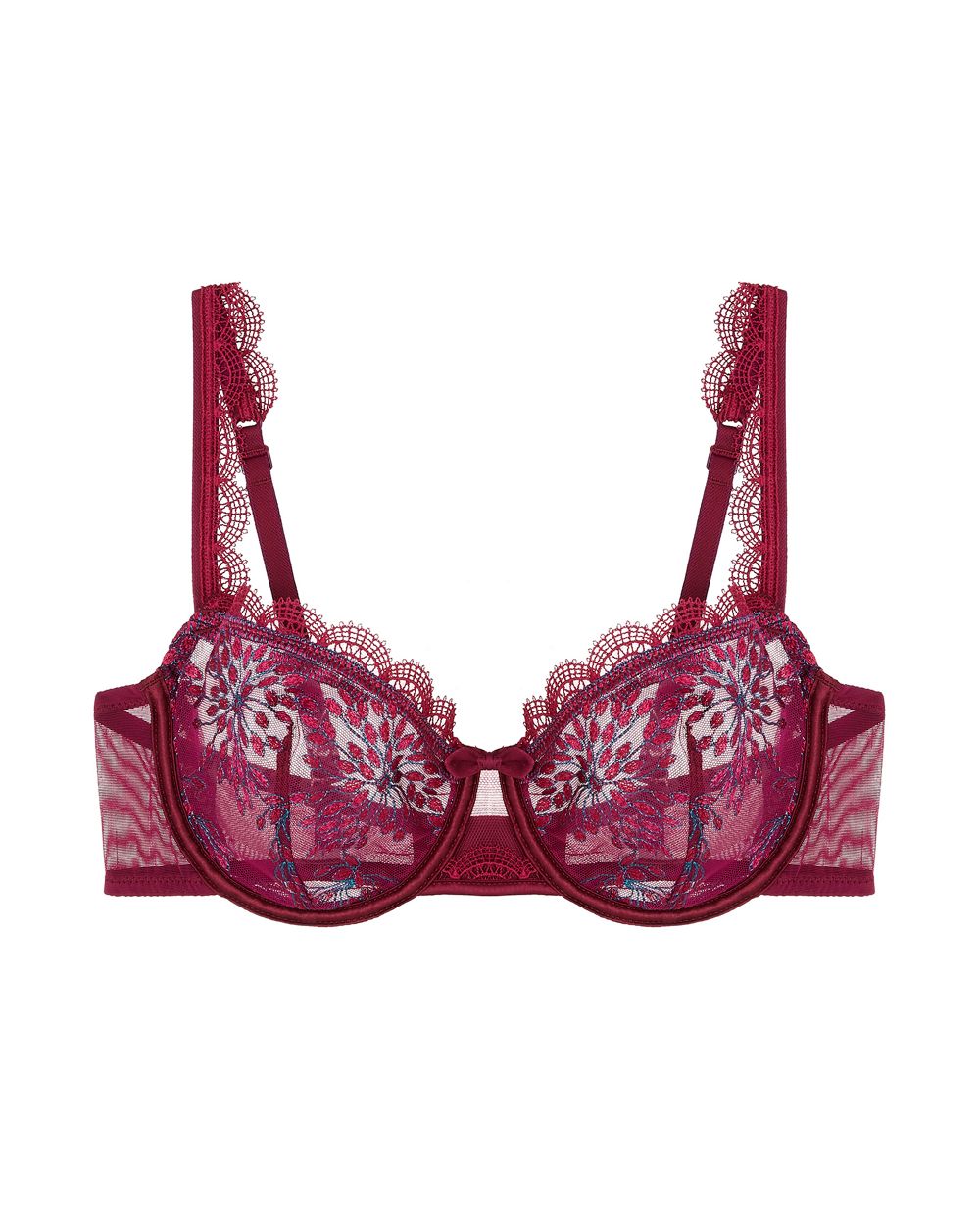 Simone Perele Singuliere Half Cup Bra in red