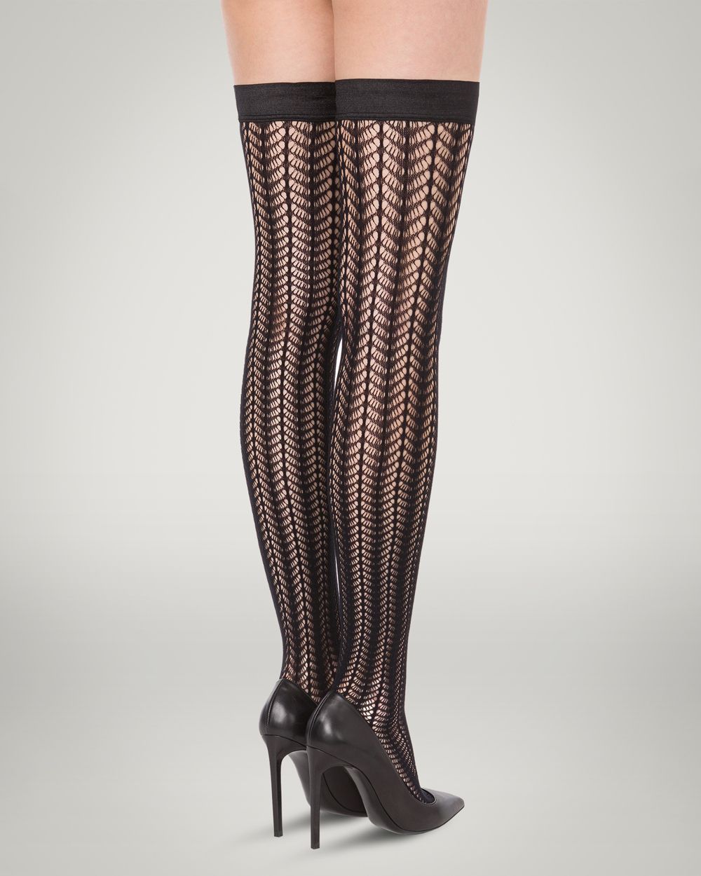 Wolford Romance Net Stay-Up in black