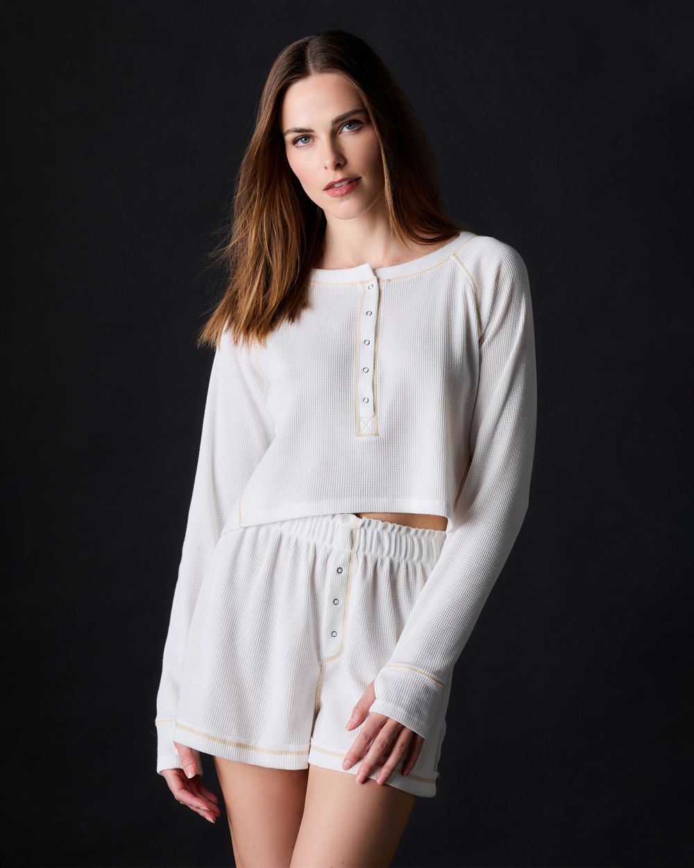 Free People Intimately FP Early Night Cropped Pullover in white