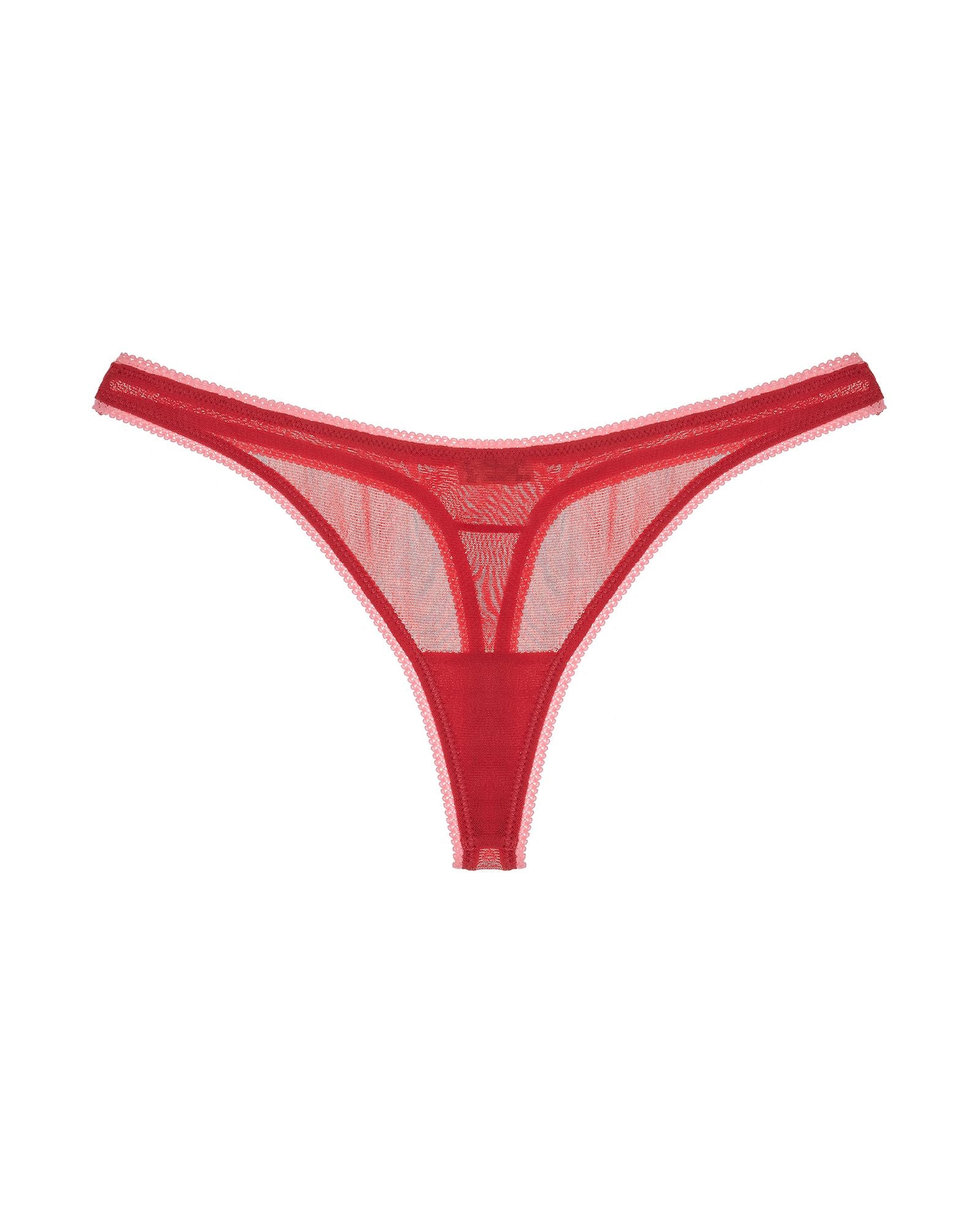 Free People Intimately FP Mesh Thong in red