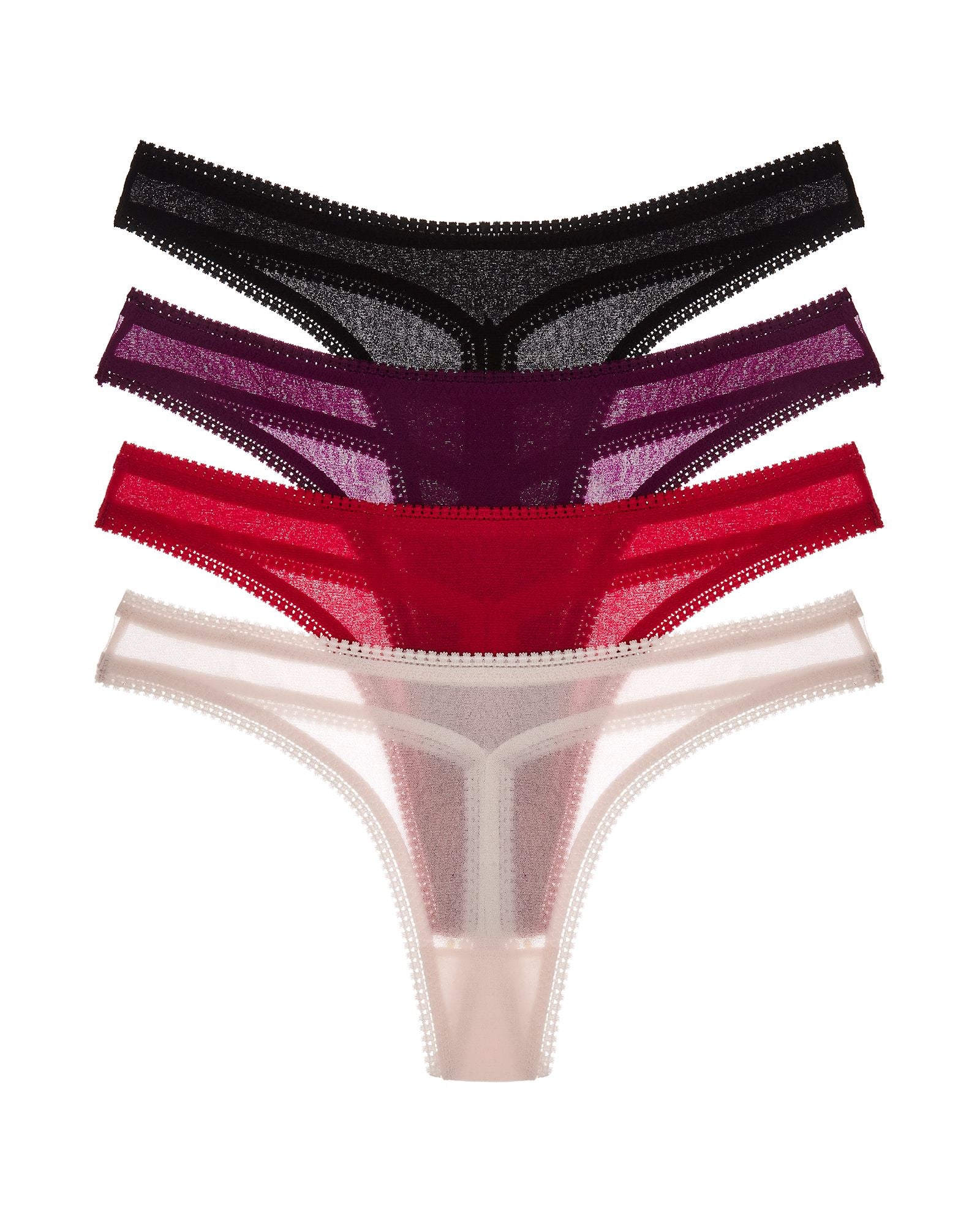 OnGossamer Mesh Hip-G 4 Pack in red