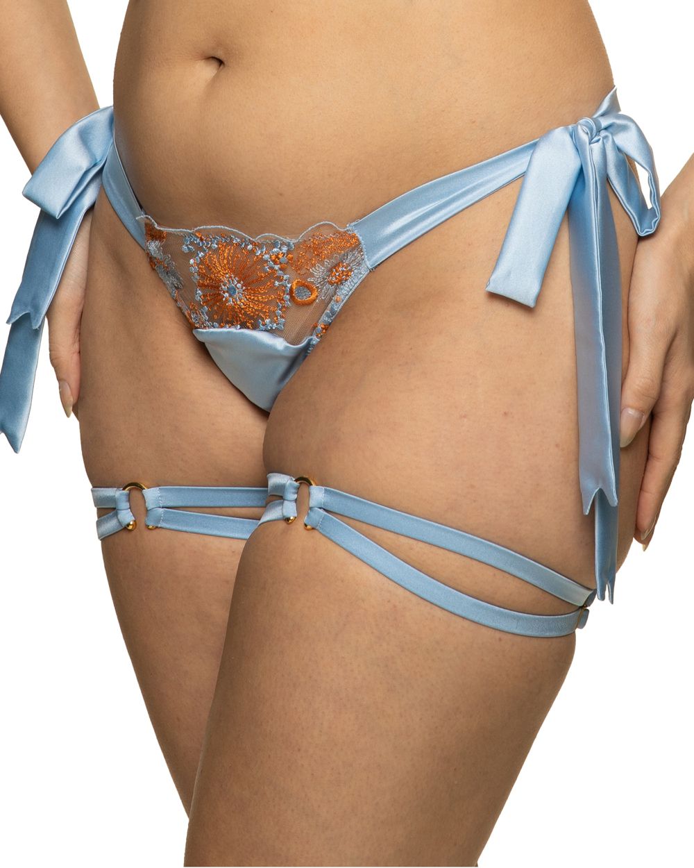 Studio Pia Lena Strap Thong in blue