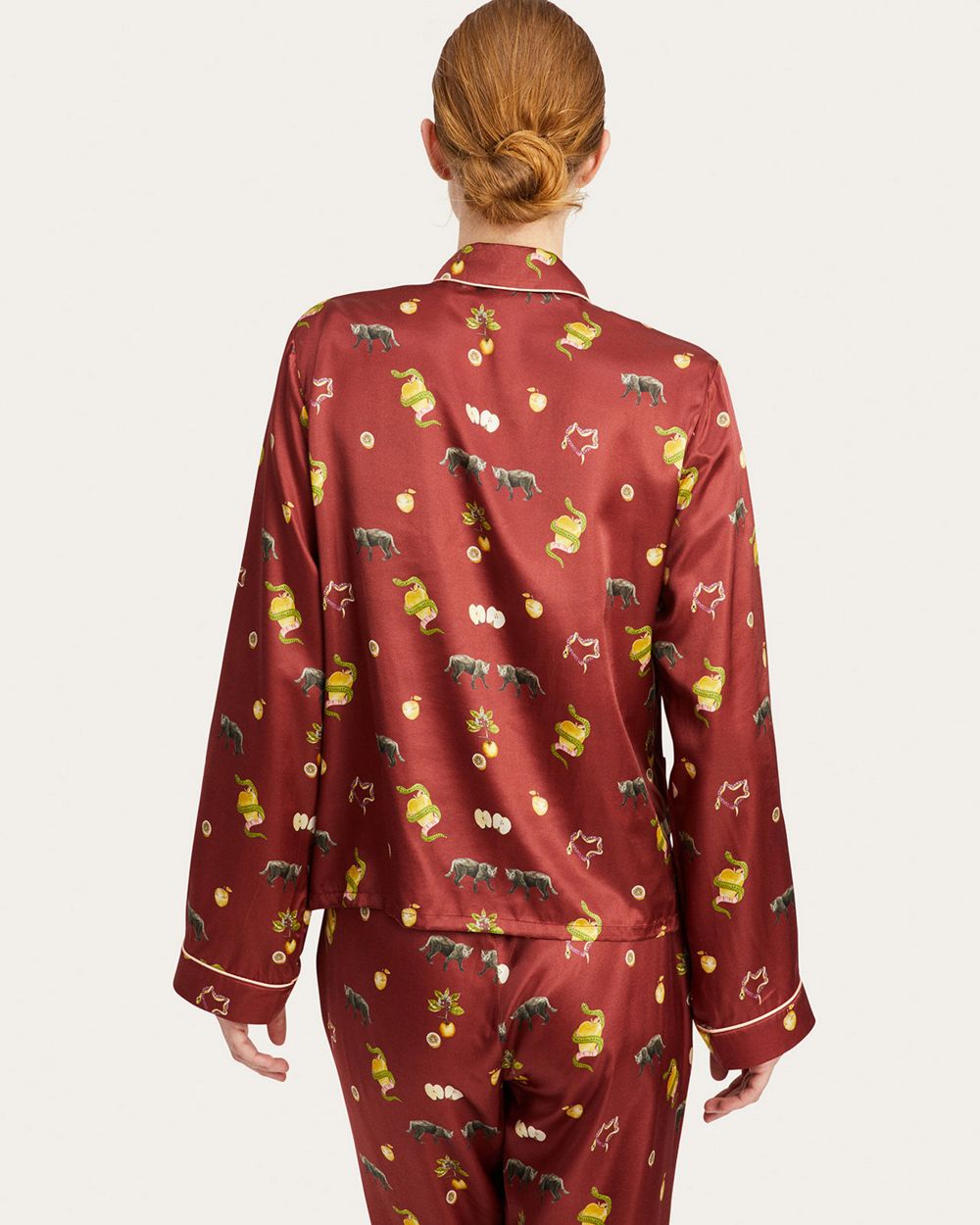 Morgan Lane Forbidden Fruit Ruthie Pajama Top in red