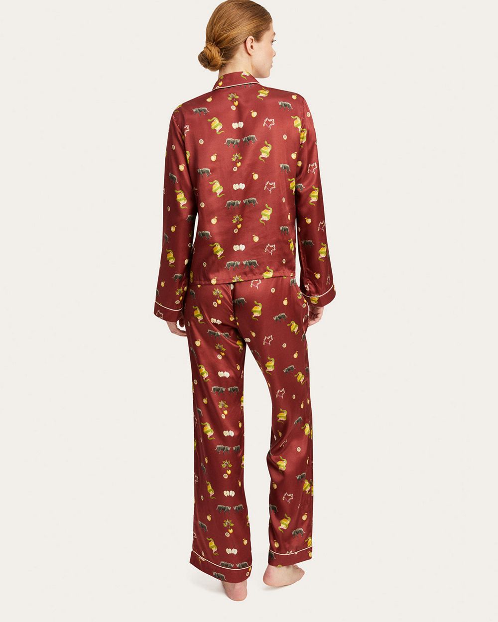 Morgan Lane Forbidden Fruit Ruthie Pajama Top in red