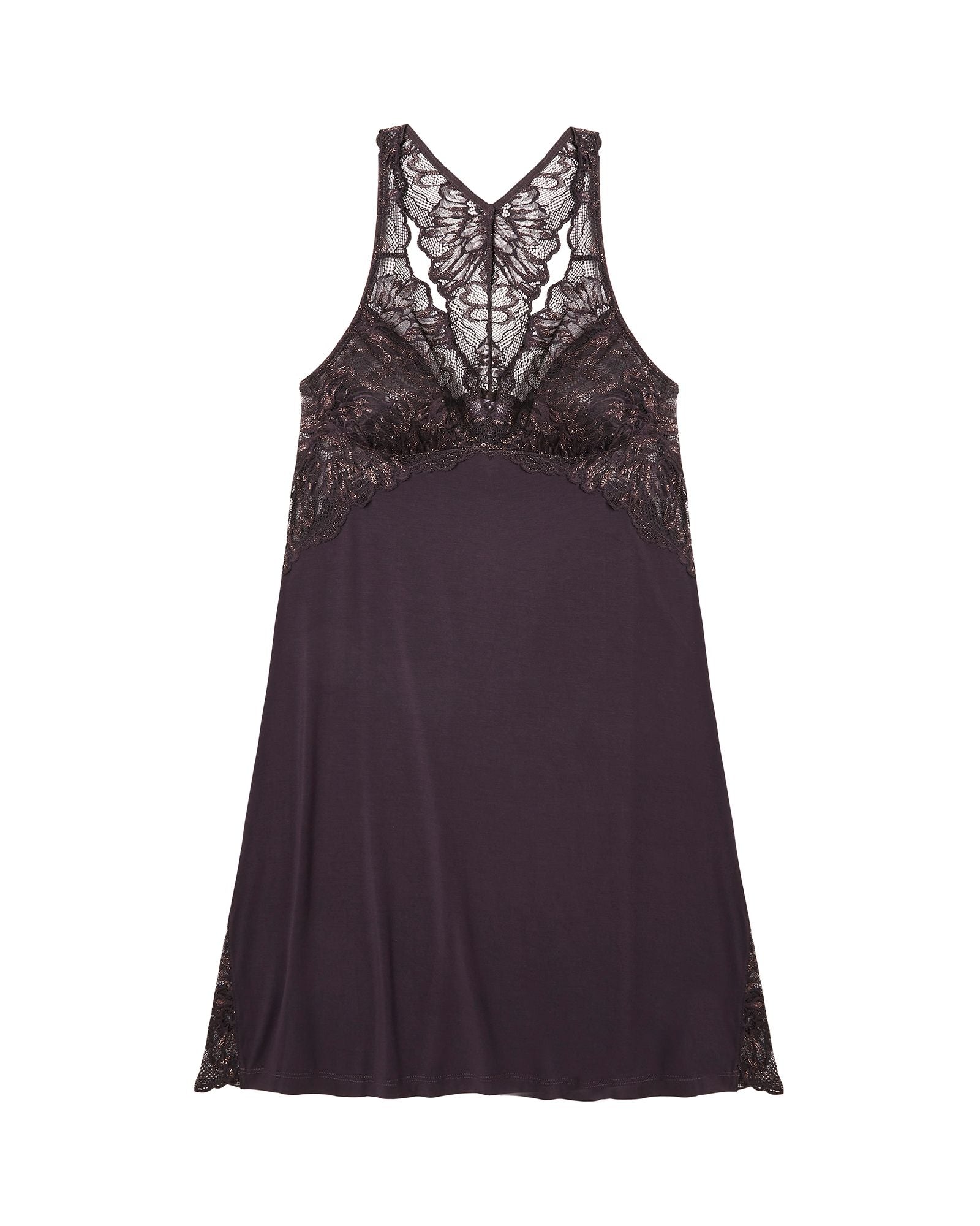 Fleur't Indulgence Lace Bustier Chemise in gray