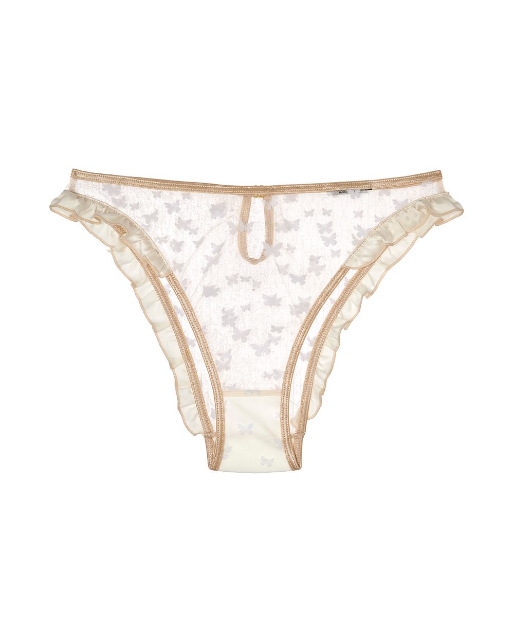 Le Petit Trou Papillion Briefs with Frills and Silk in white