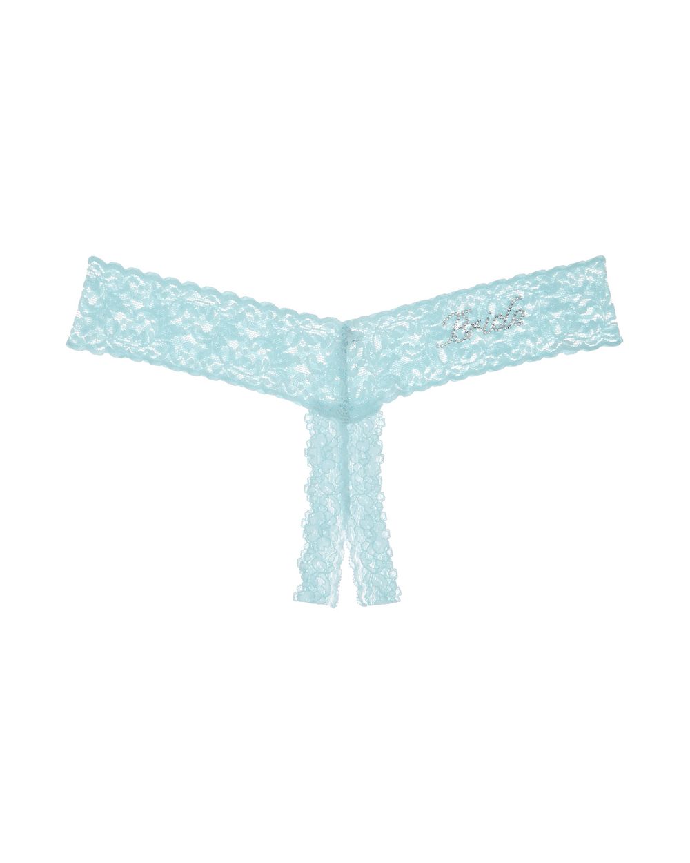 Hanky Panky "Bride" Open Gusset Thong in blue