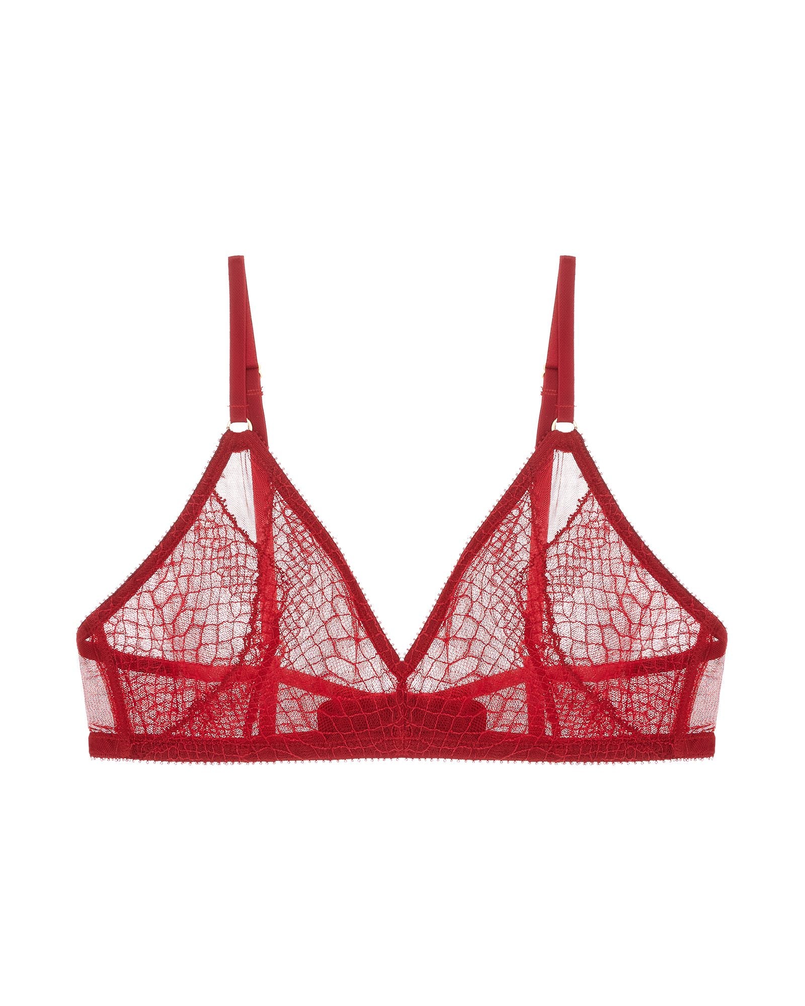 Cosabella Sutra Triangle Bralette in red