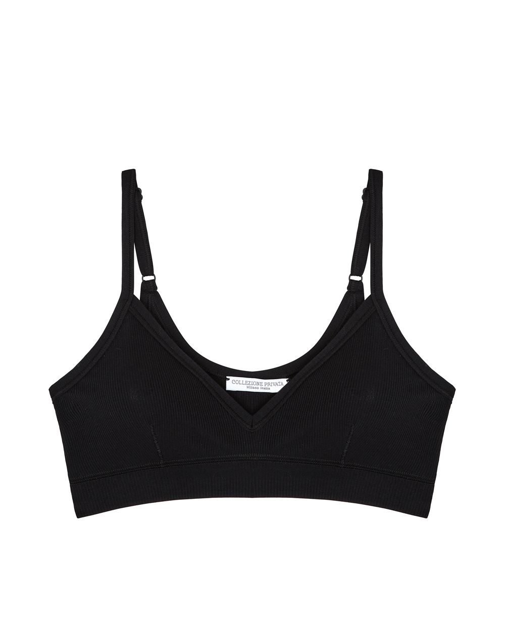 Collezione Privata Siena Fine Rib Bralette in black