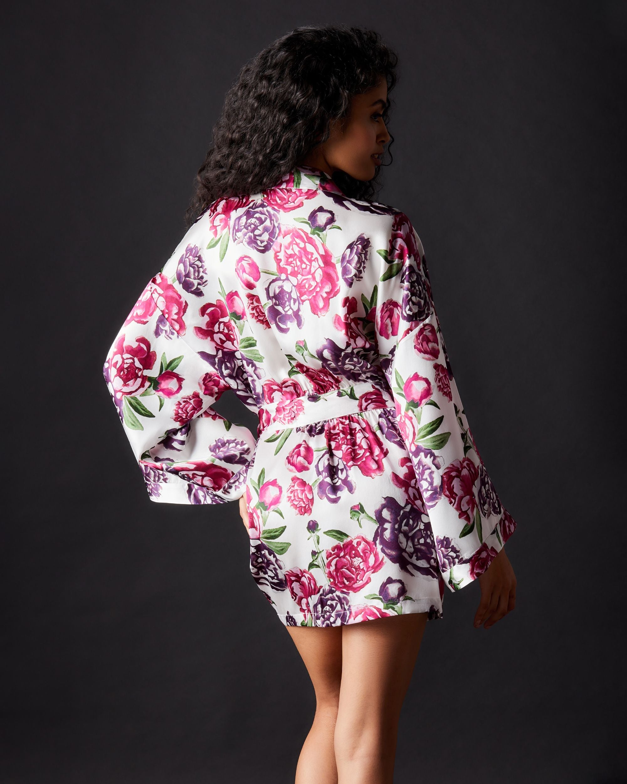 Journelle Celine Printed Classic Robe in pink