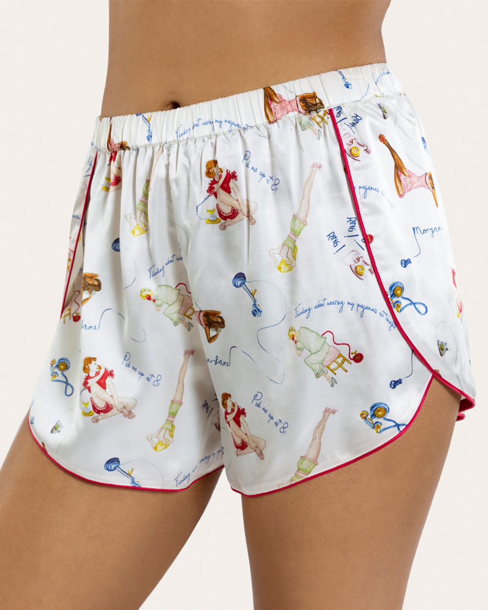 Morgan Lane Girl Talk Cassie Pajama Short in white
