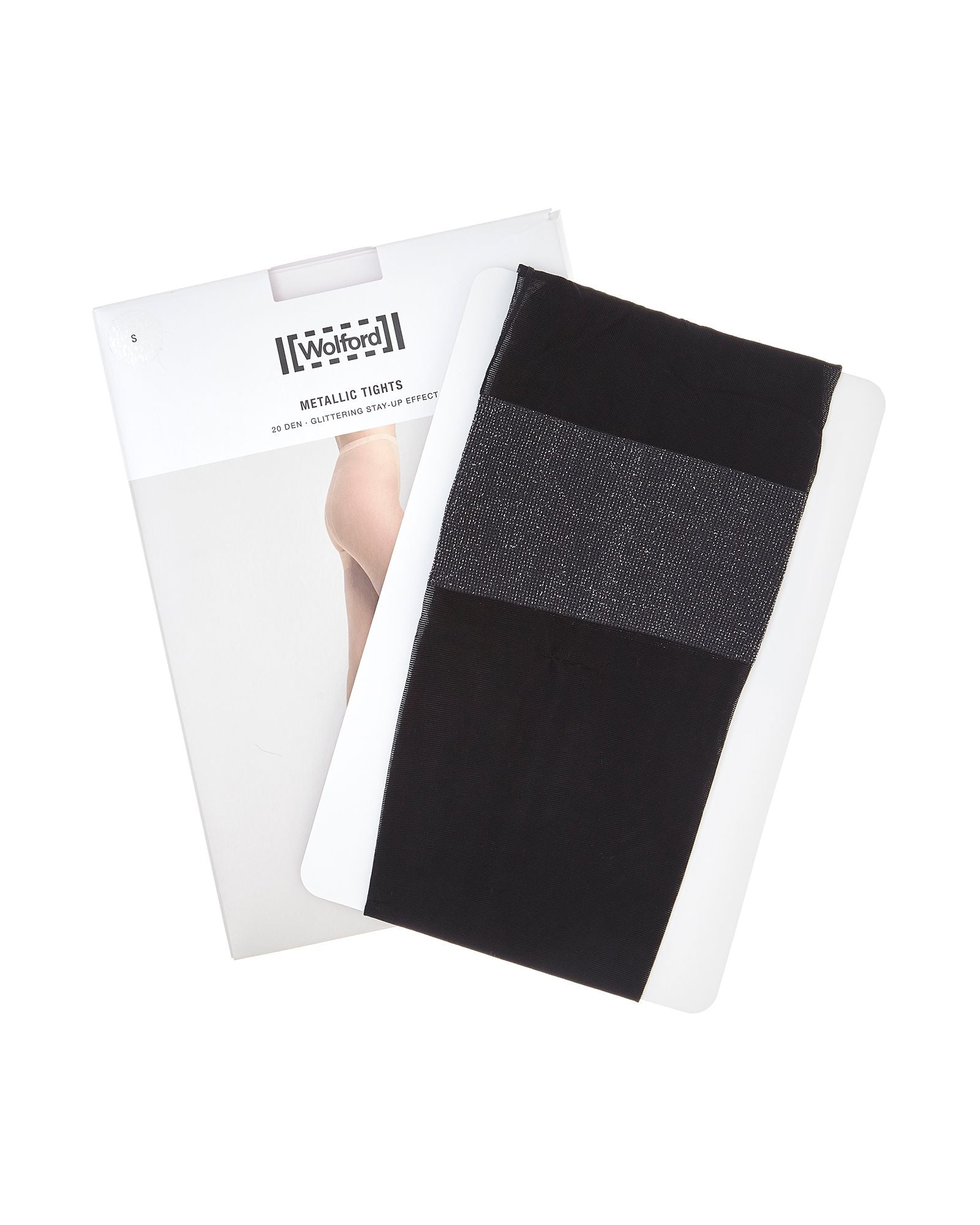 Wolford Metallic Lace Tights in black