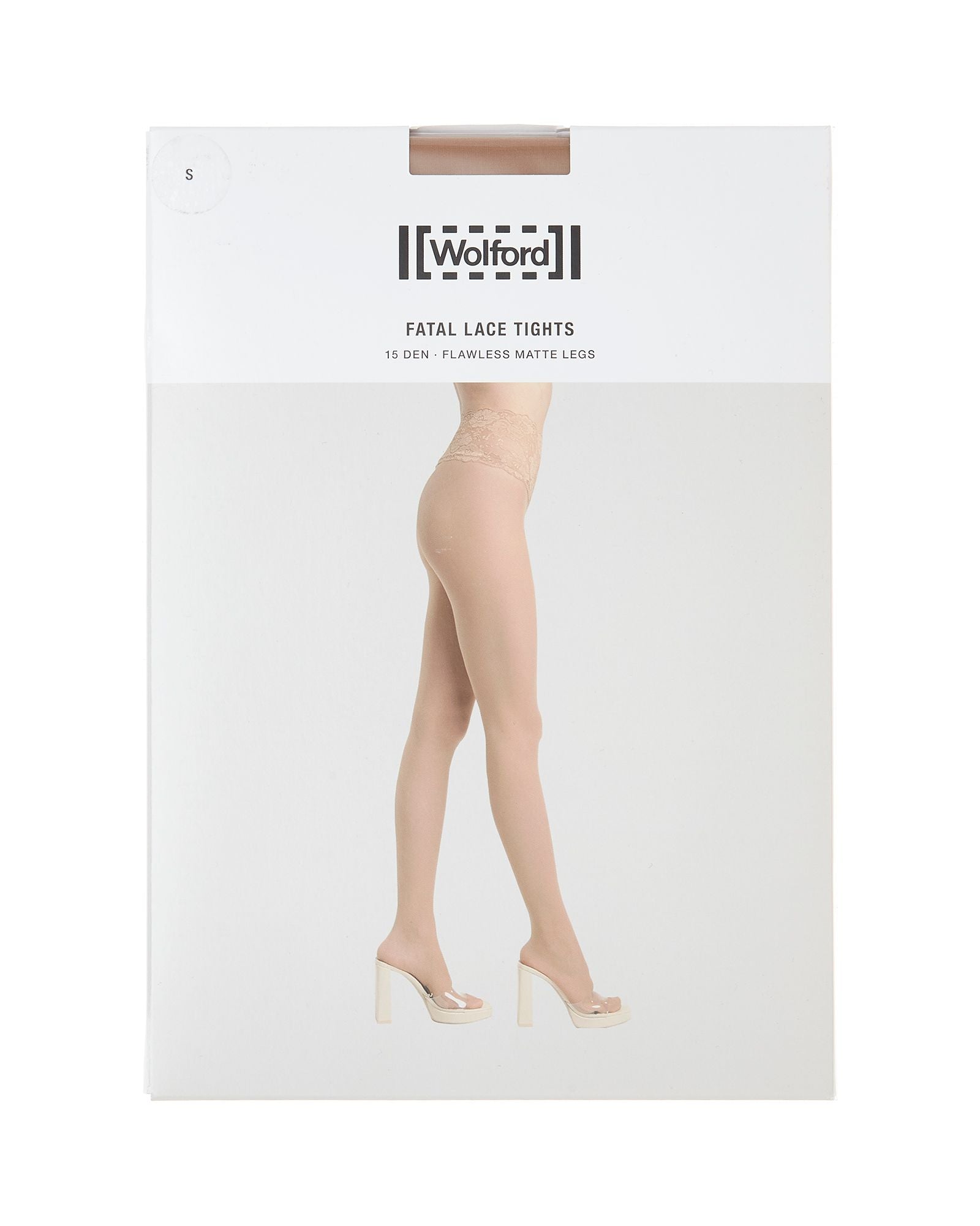 Wolford Fatal Lace Tights in beige