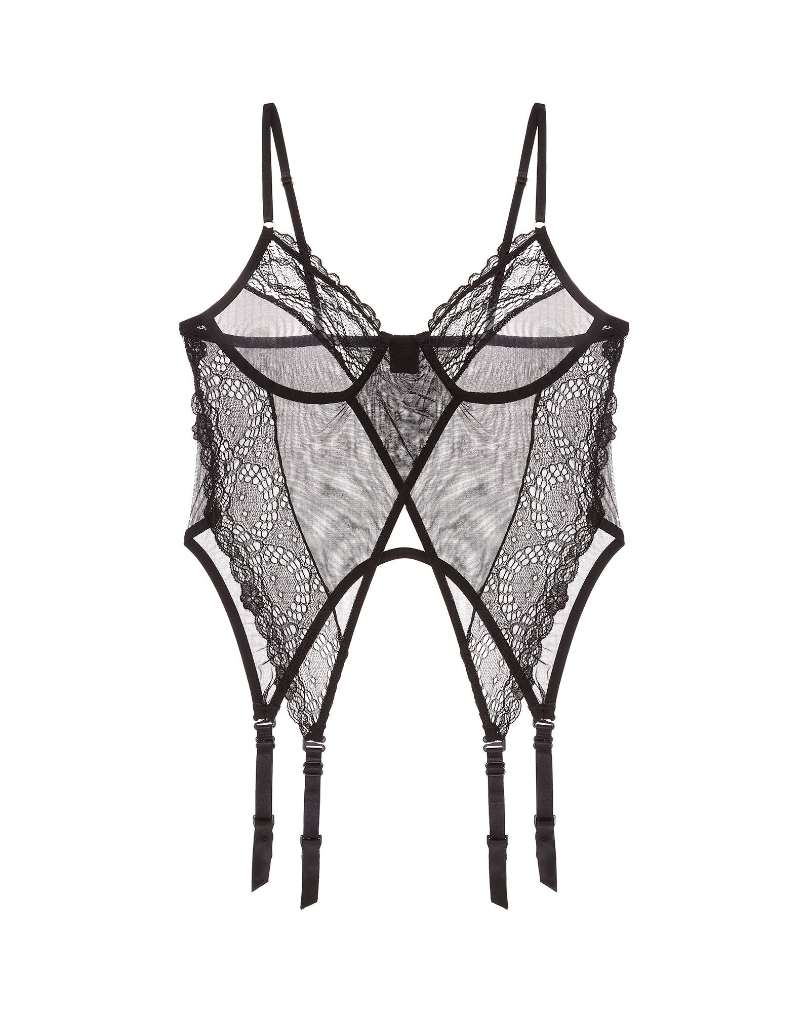 Only Hearts Whisper Sweet Nothings Garter Cami in black