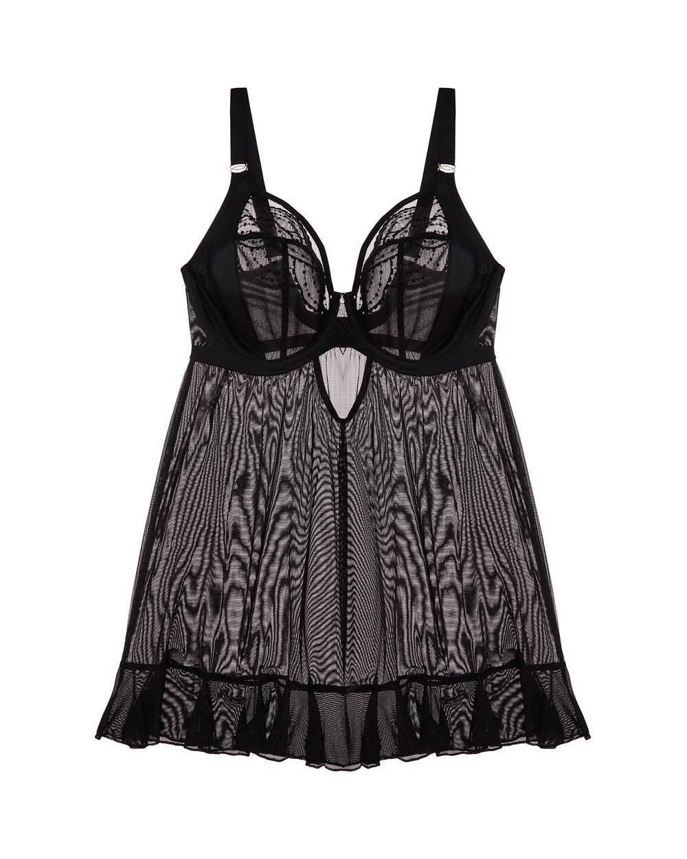 Elomi Priya Underwire Babydoll in black