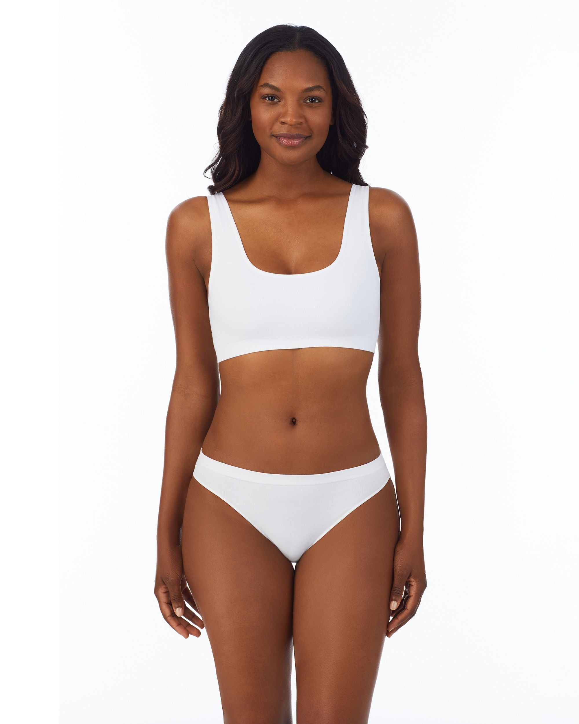 OnGossamer Cabana Cotton Seamless Easy Tank Bralette in white