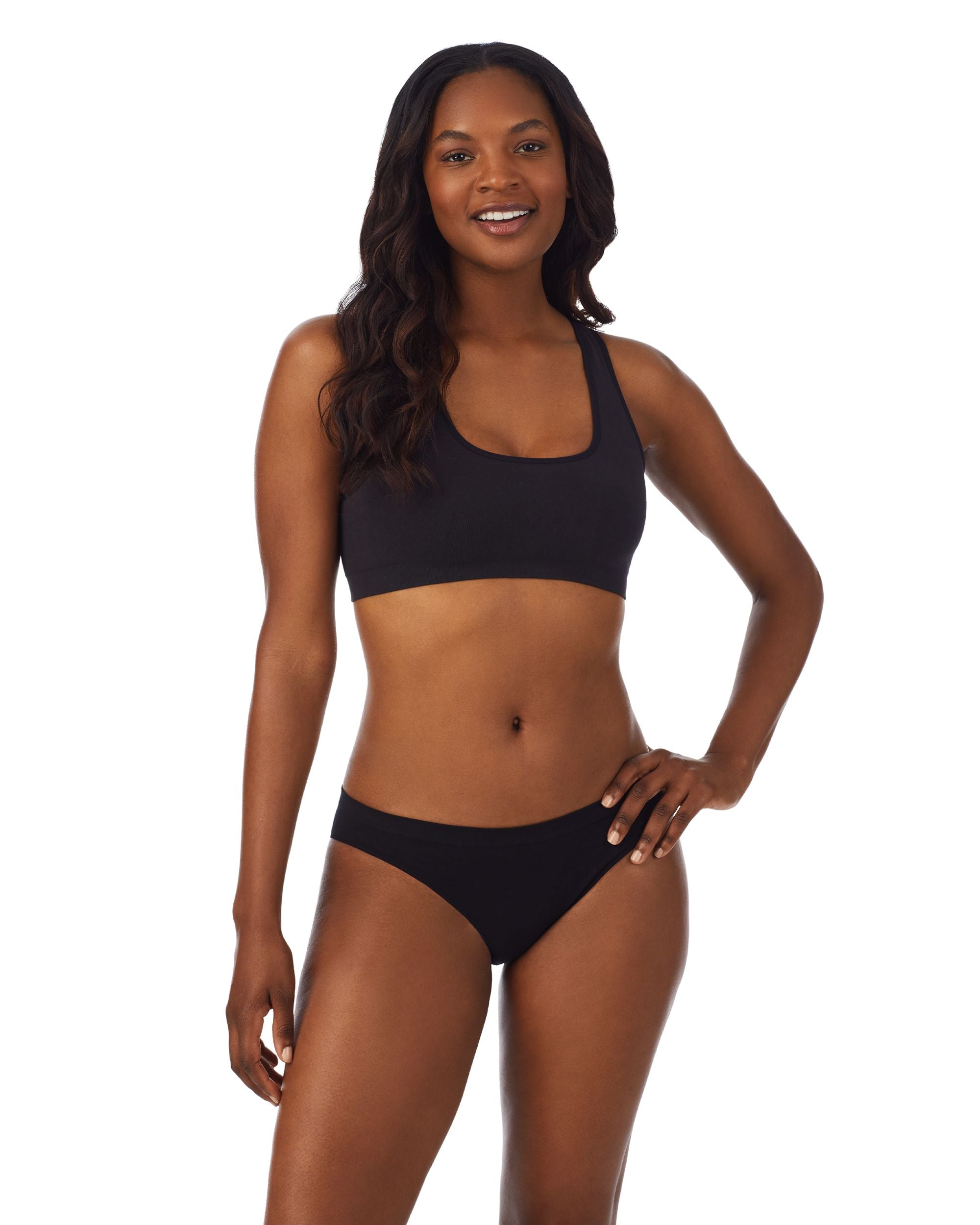 OnGossamer Cabana Cotton Seamless Easy Tank Bralette in black