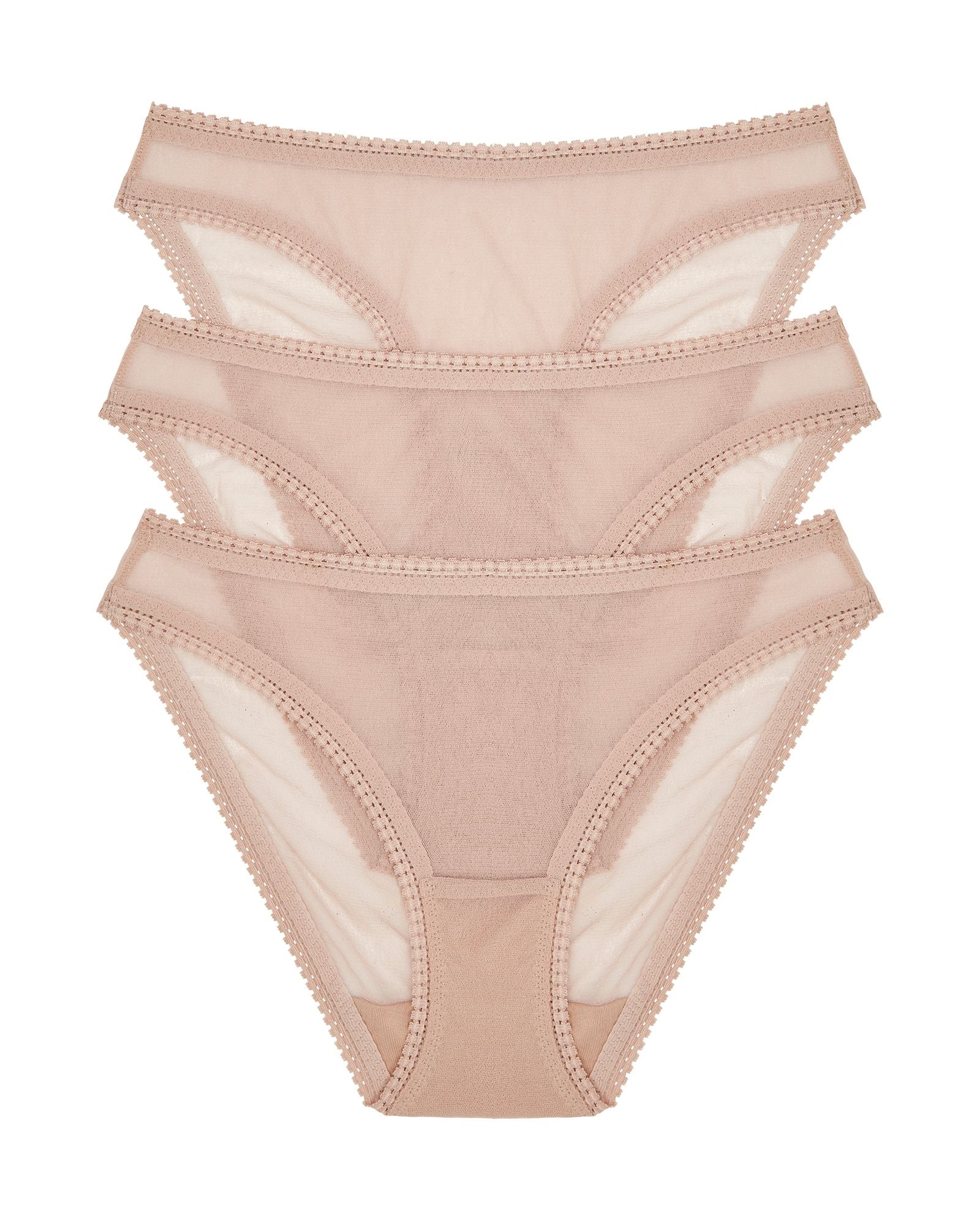 OnGossamer Mesh Hip Bikini 3 Pack in beige