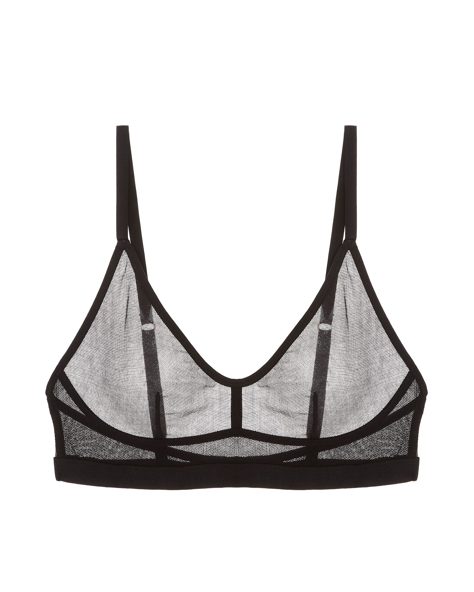 Skin Ophelia Cotton Tulle Demi Bra in black