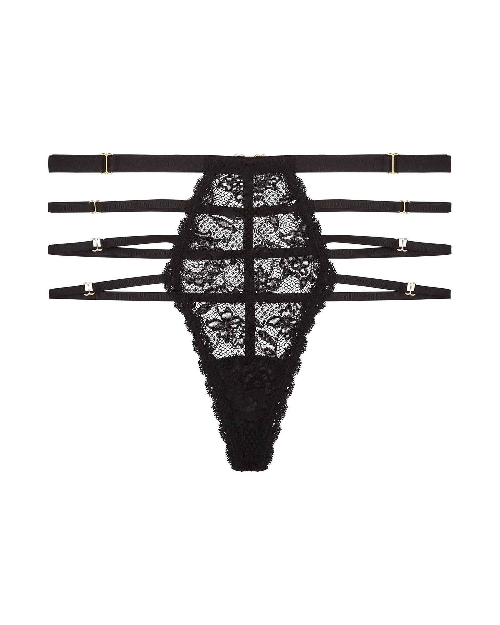 Cosabella Never Say Never Tie Me Down Highwaist G String in black