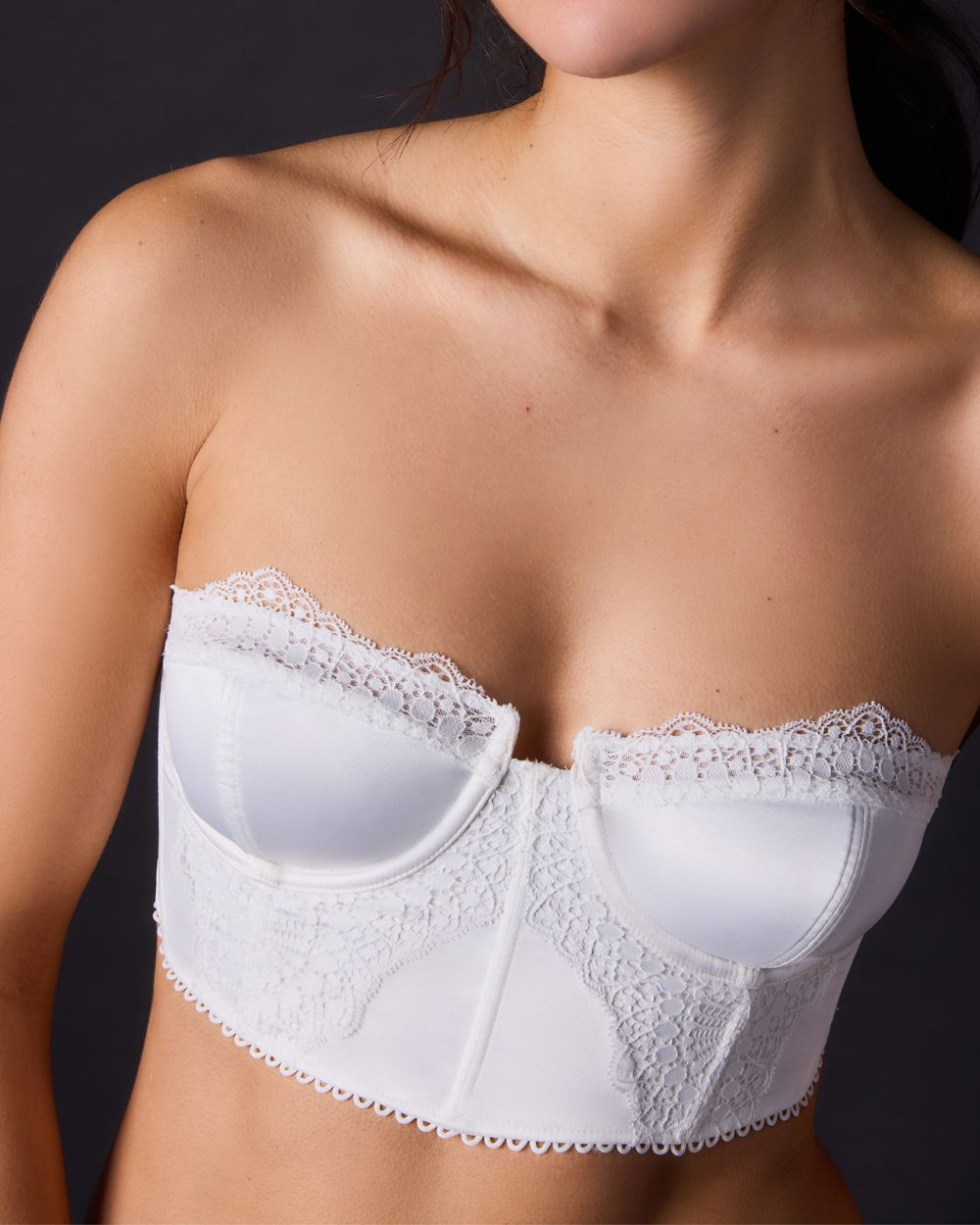 Free People Intimately FP Lots of Love Underwire Cropped Corset in white