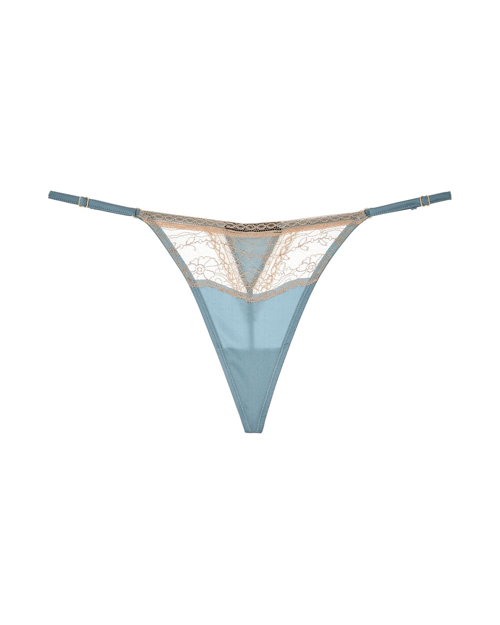 Kiki de Montparnasse Tiered Chiffon Thong in blue