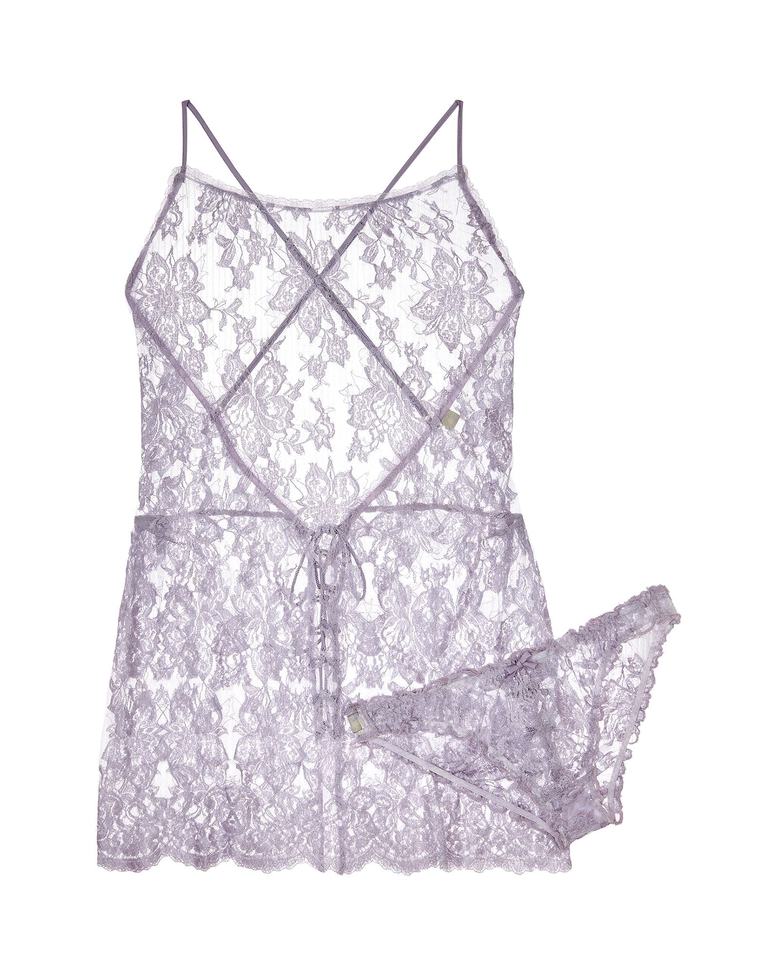 Shell Belle Art of Love Lace Slip & Brief Set in purple