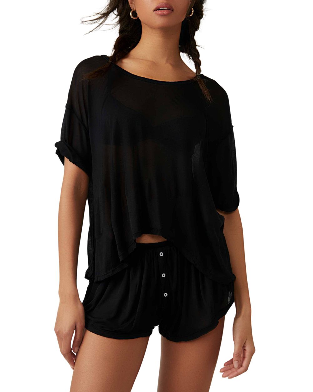 Free People Intimately FP Have To Have It Short Lounge Set in black
