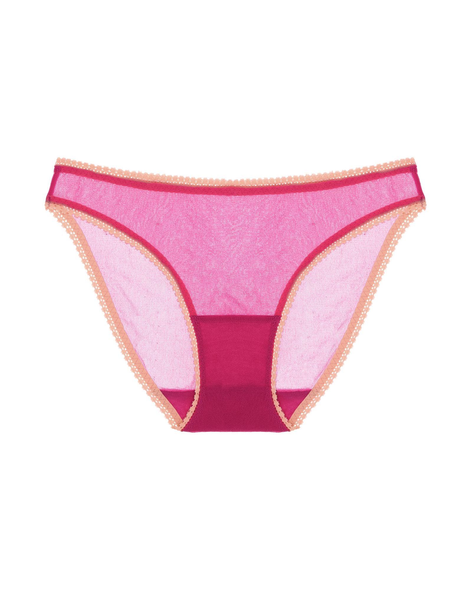 OnGossamer Solid Mesh Hip Bikini in red