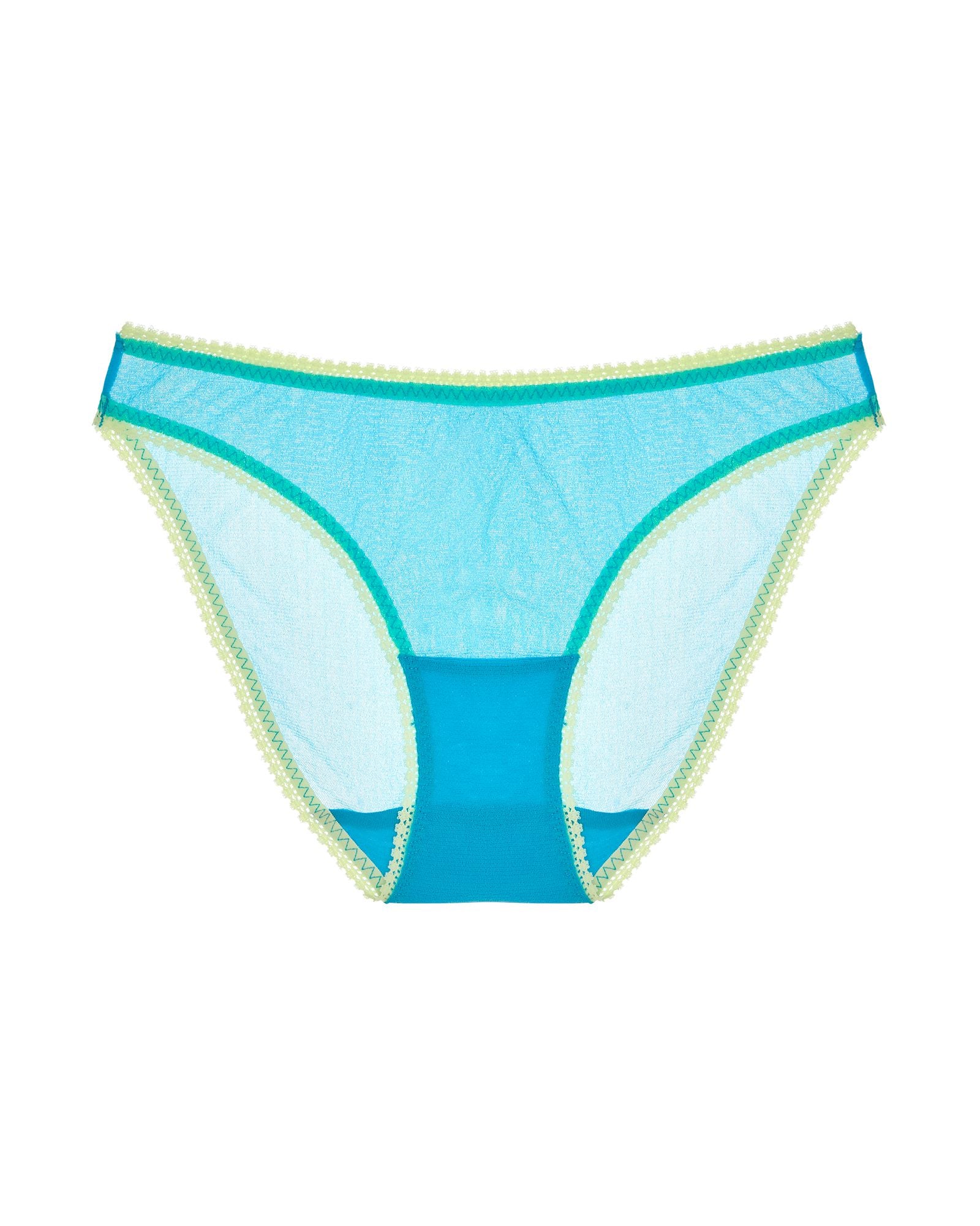OnGossamer Solid Mesh Hip Bikini in blue