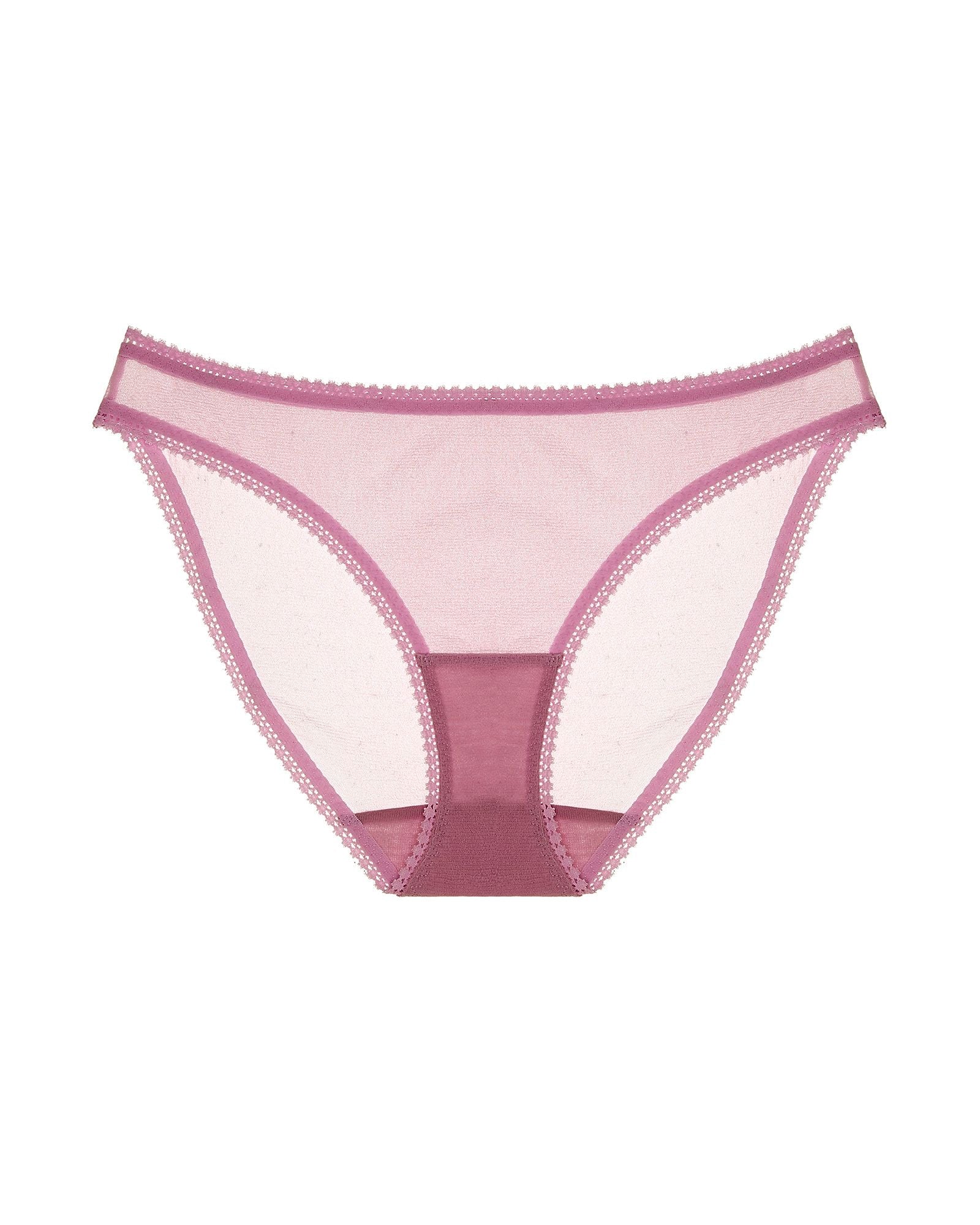 OnGossamer Solid Mesh Hip Bikini in pink