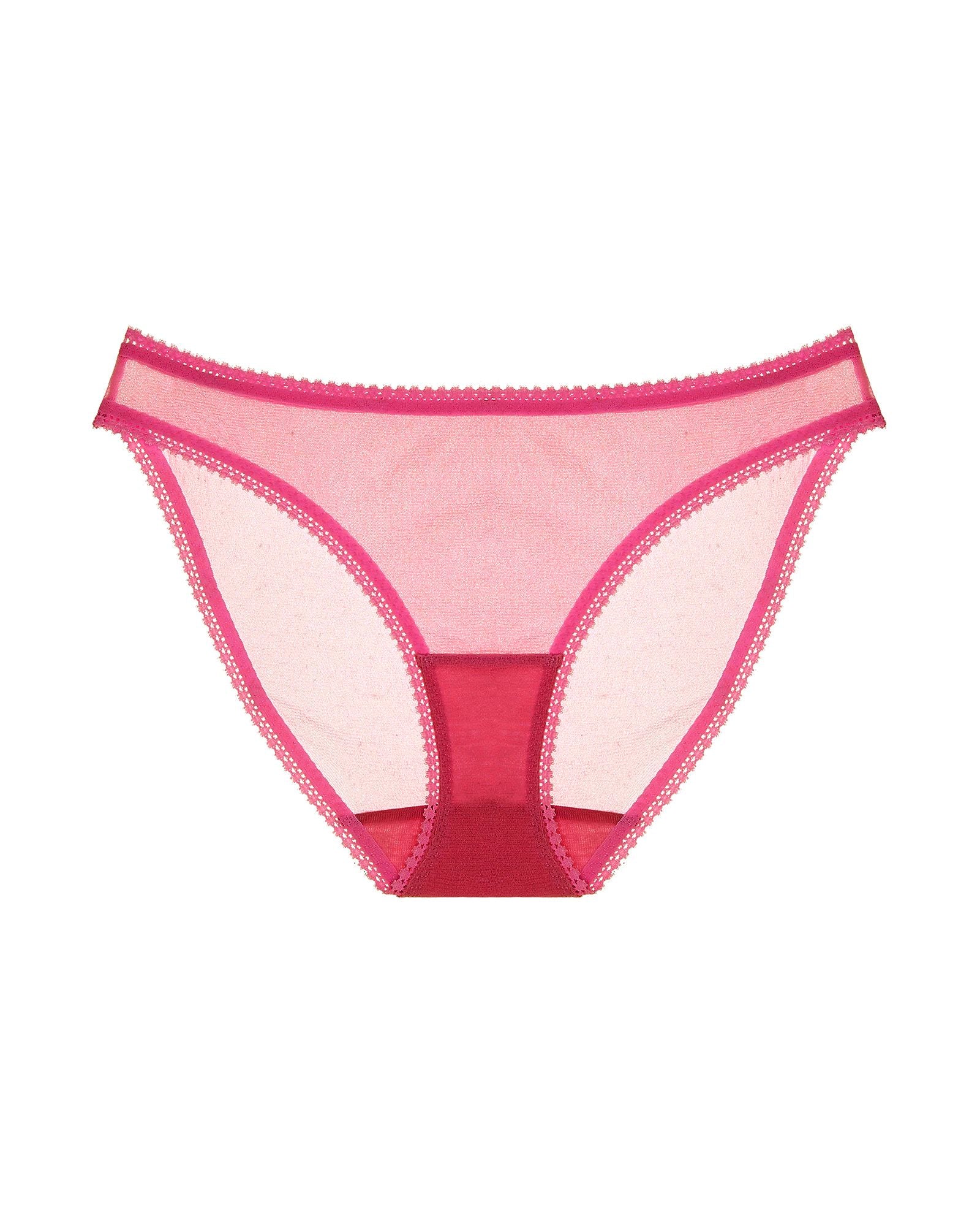 OnGossamer Solid Mesh Hip Bikini in red