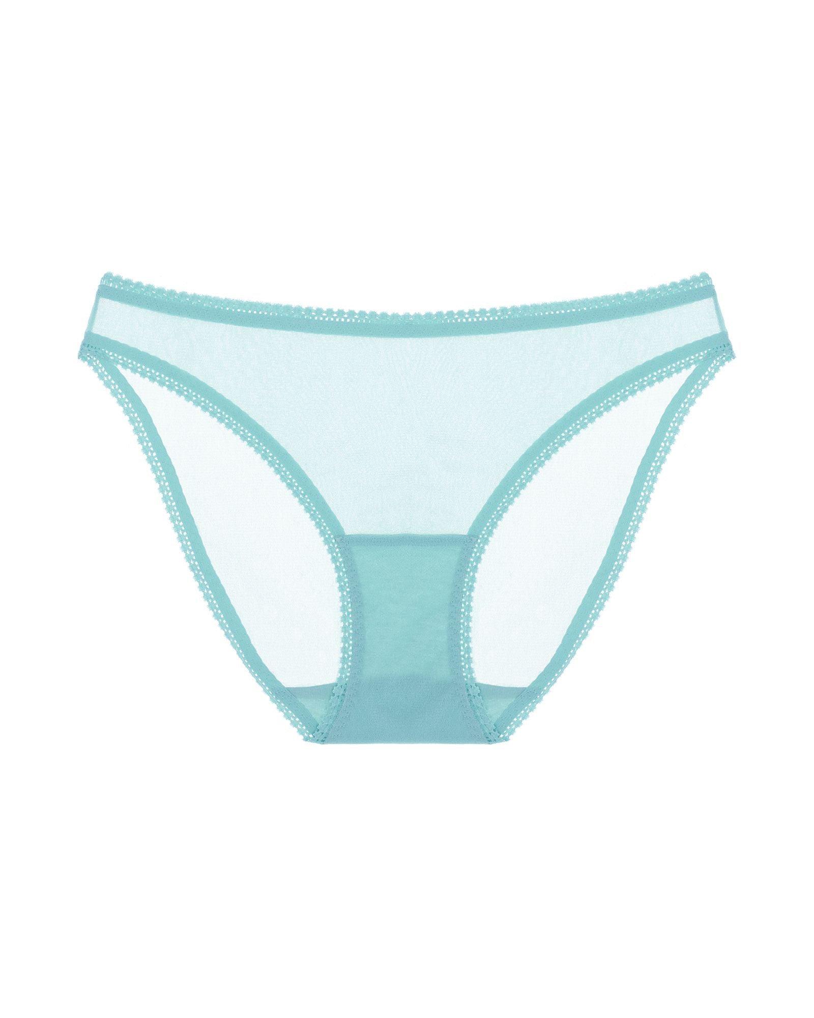 OnGossamer Solid Mesh Hip Bikini in blue