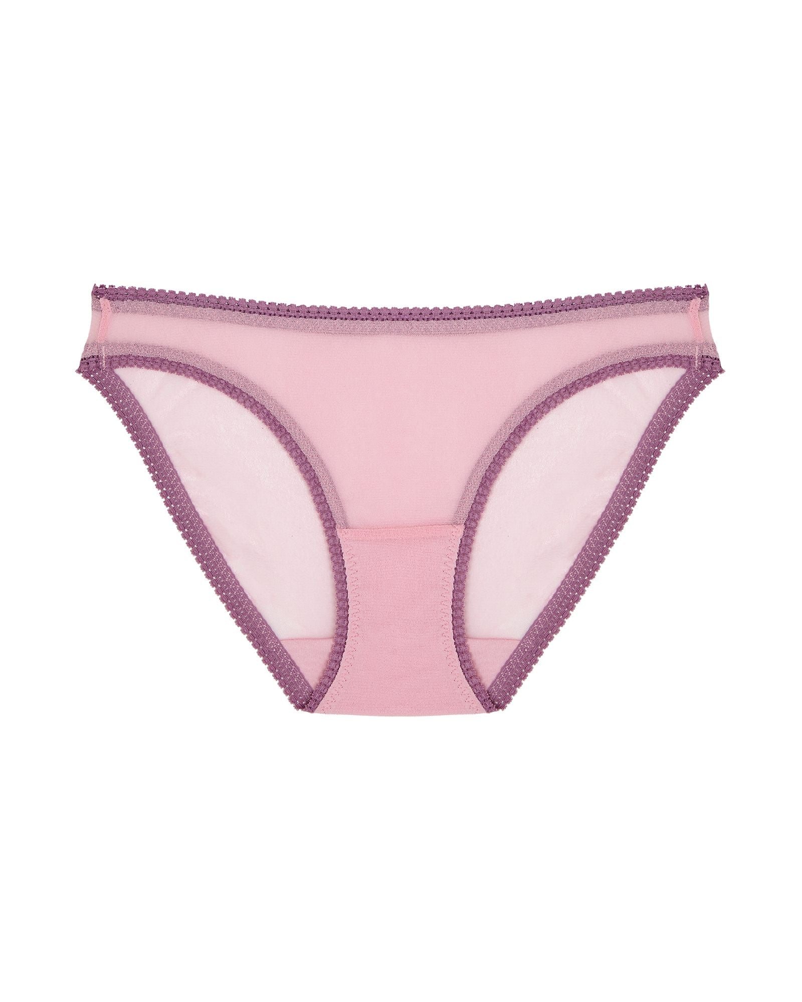OnGossamer Solid Mesh Hip Bikini in pink
