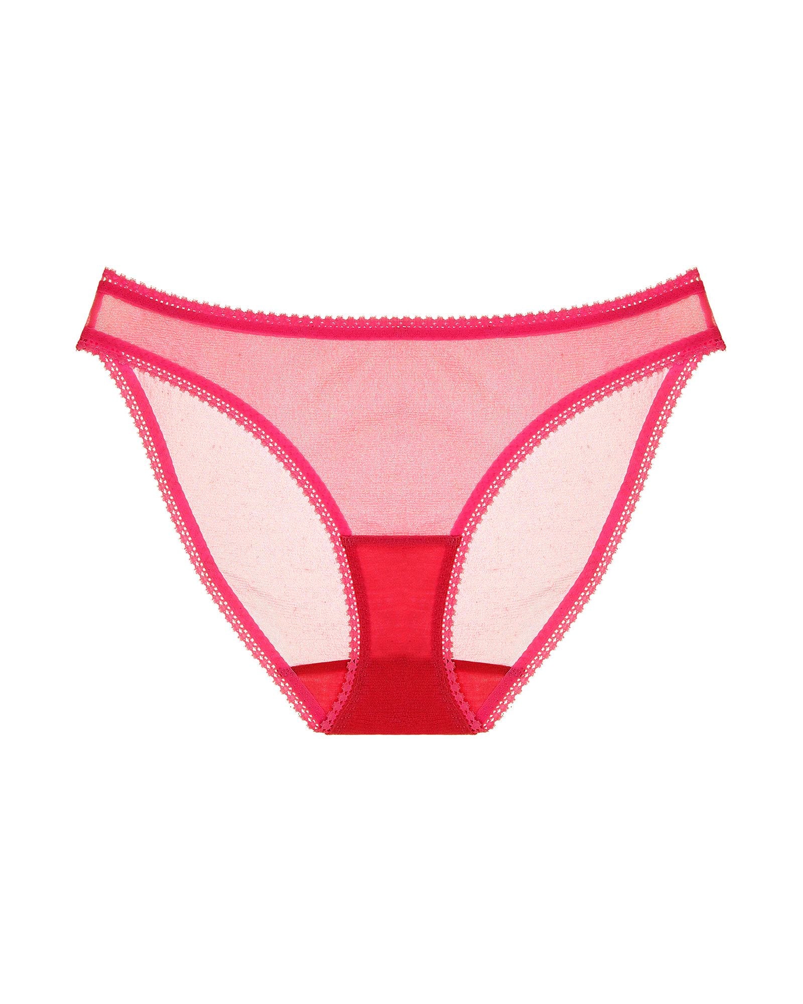 OnGossamer Solid Mesh Hip Bikini in red