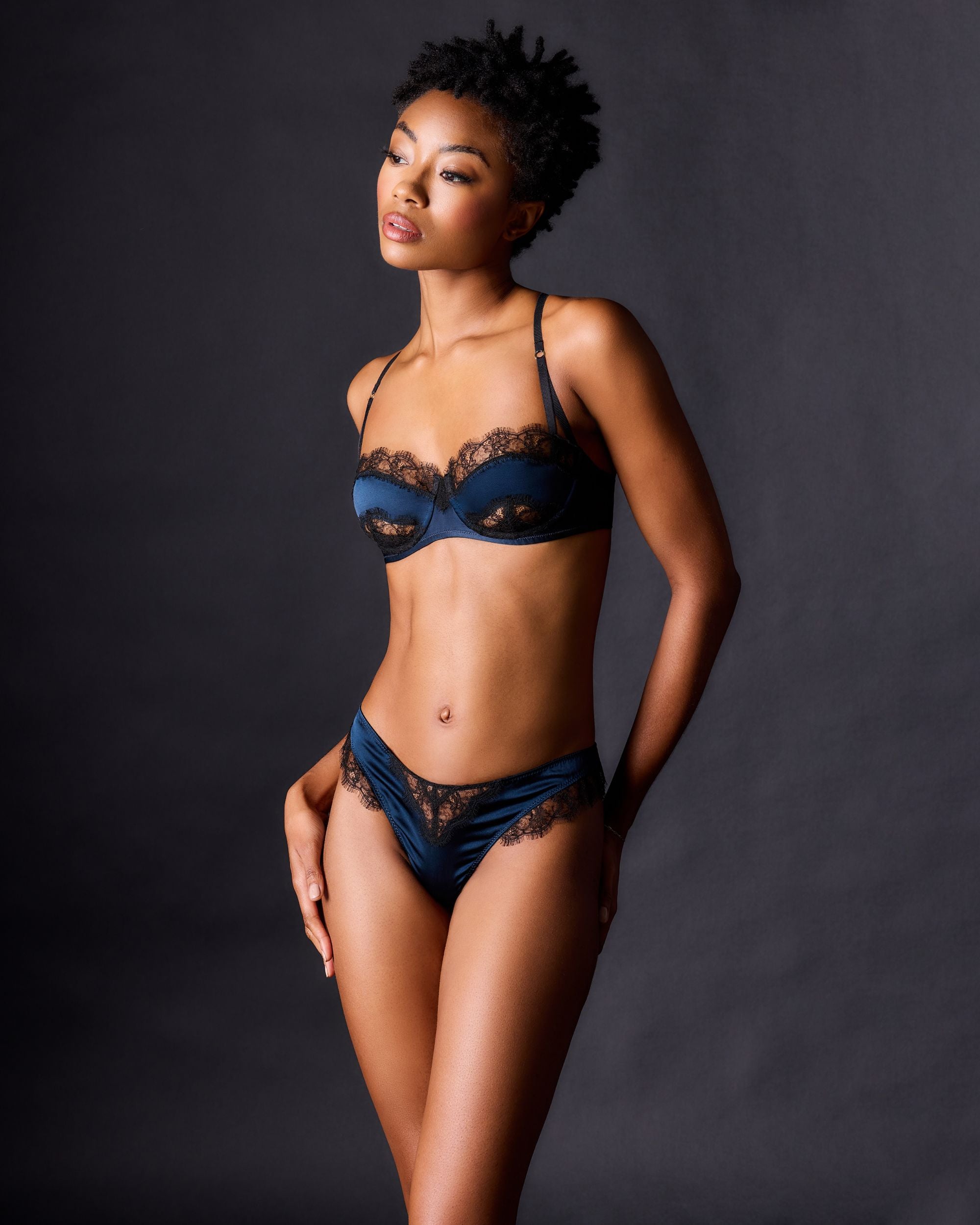 Kiki de Montparnasse Lace Inset Balconette in blue