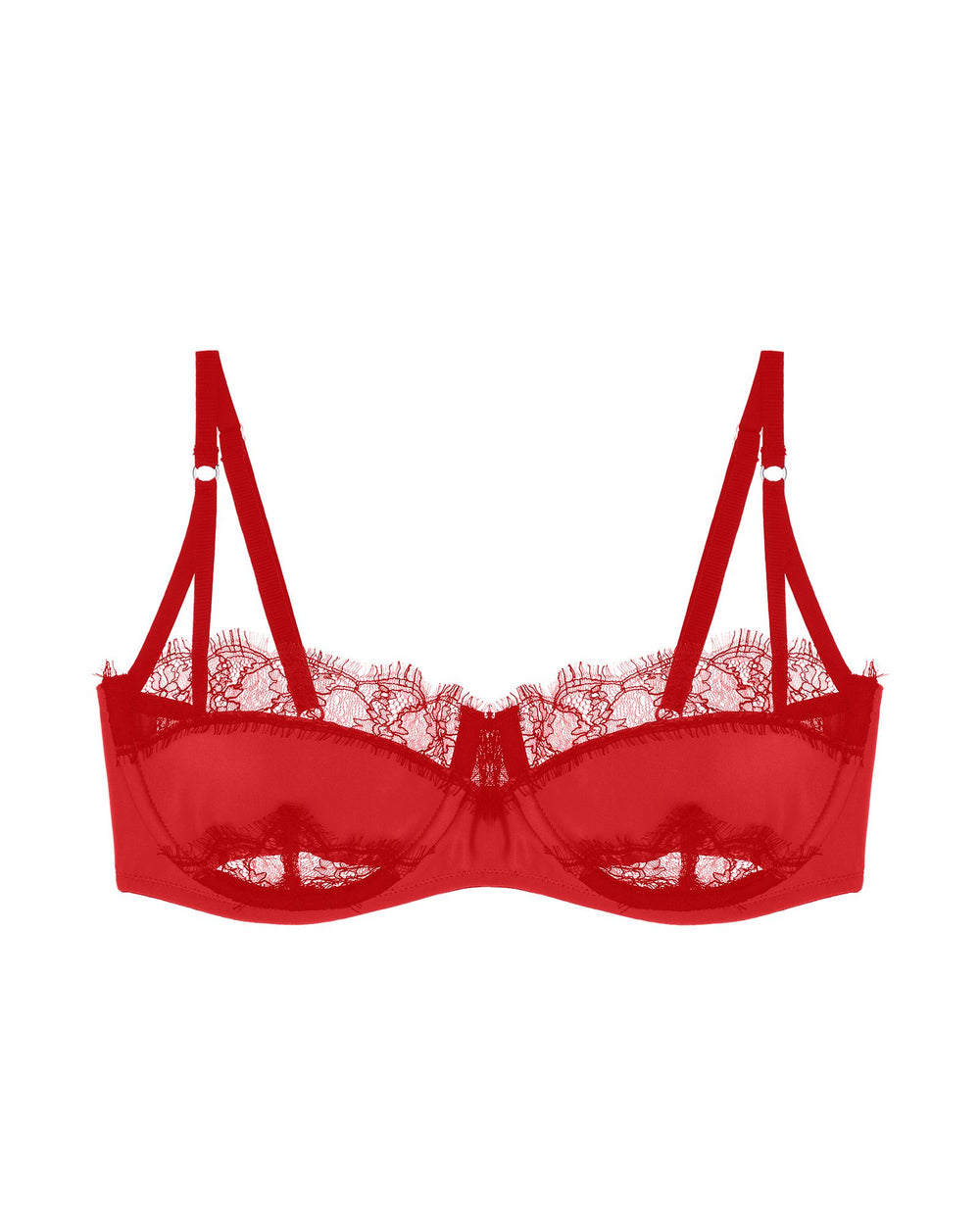 Kiki de Montparnasse Lace Inset Balconette in red