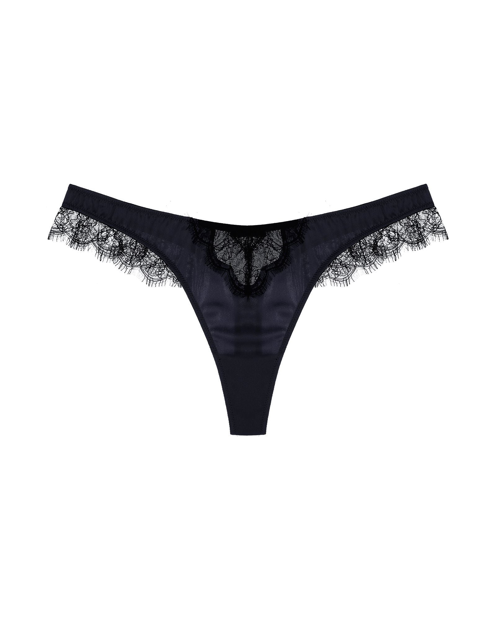 Kiki de Montparnasse Lace Inset Thong in blue