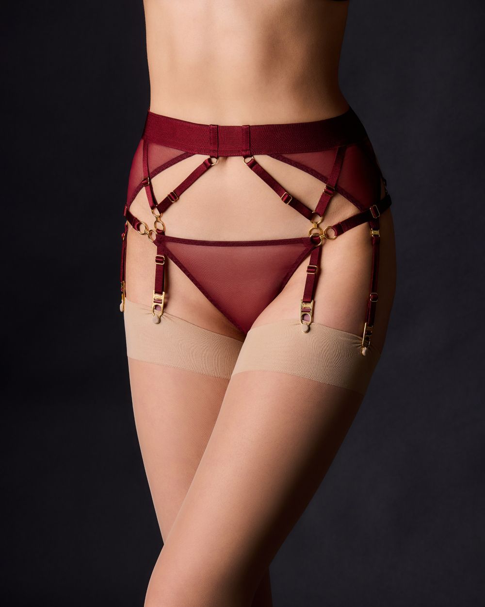 Bordelle Dia Suspender in red