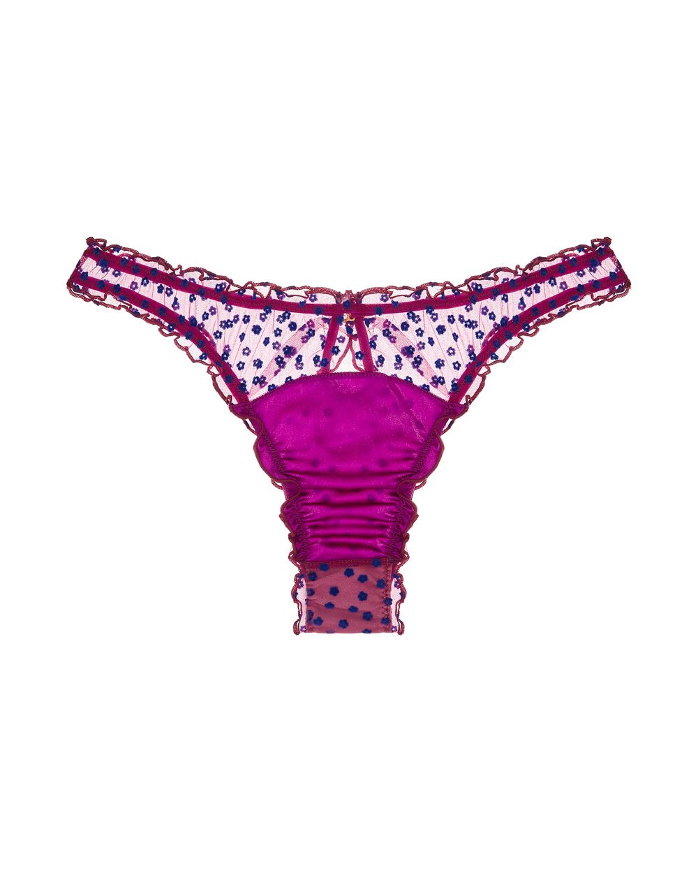 Le Petit Trou Petunia Ruffled Briefs with Silk in purple