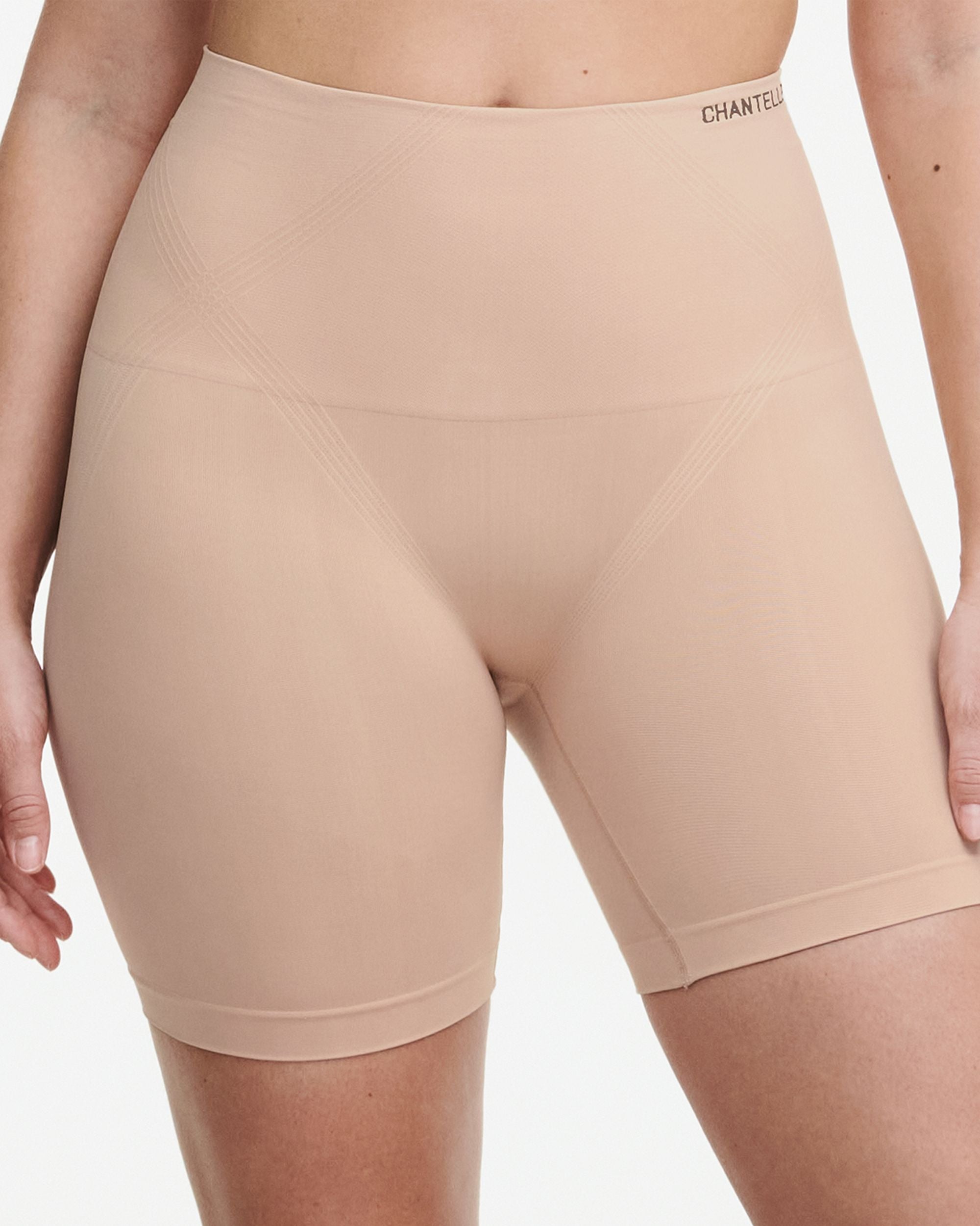 Chantelle Smooth Comfort Shaping Mid Thigh Short in beige