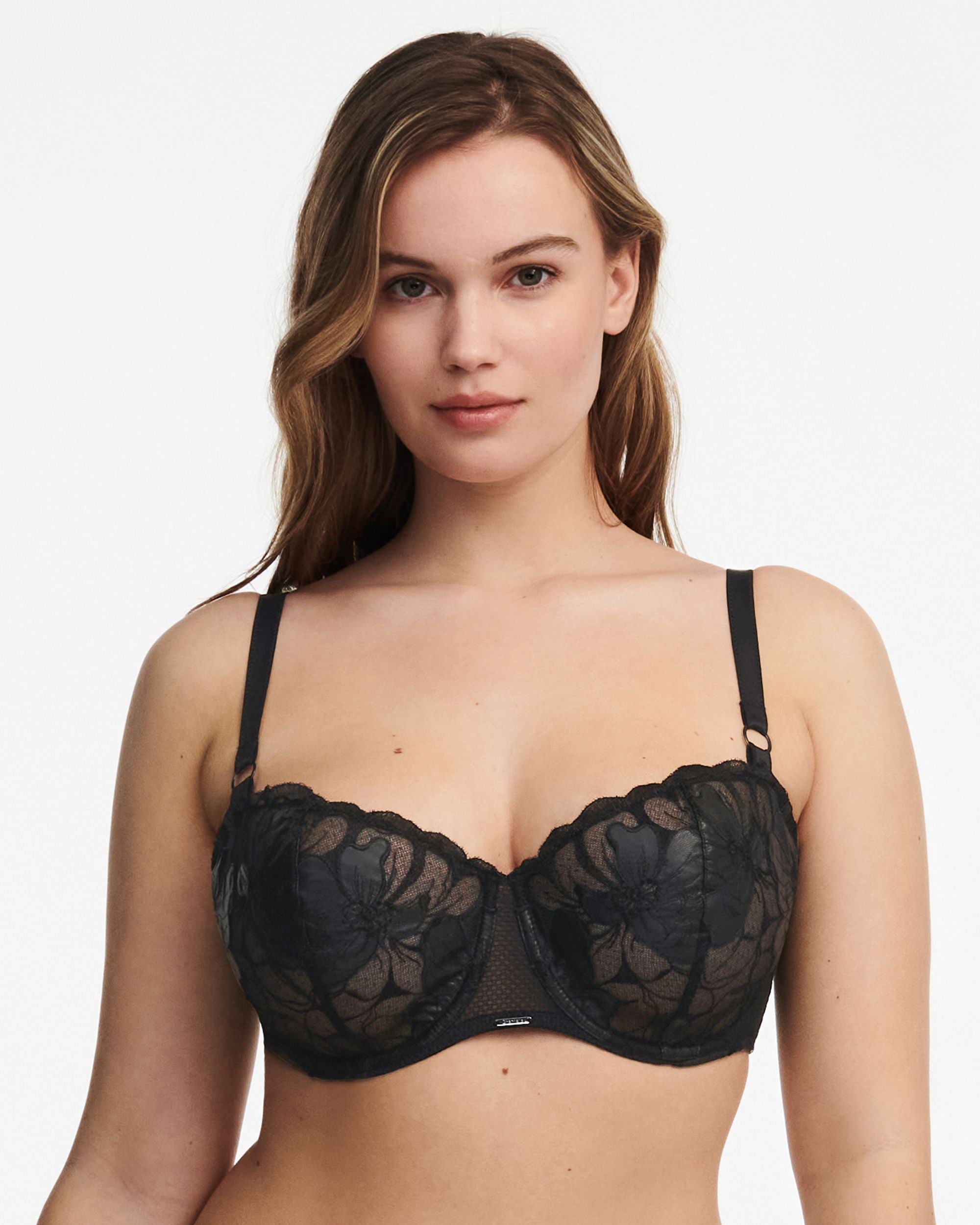 Chantelle Fleurs Signature Lace Unlined Demi in black
