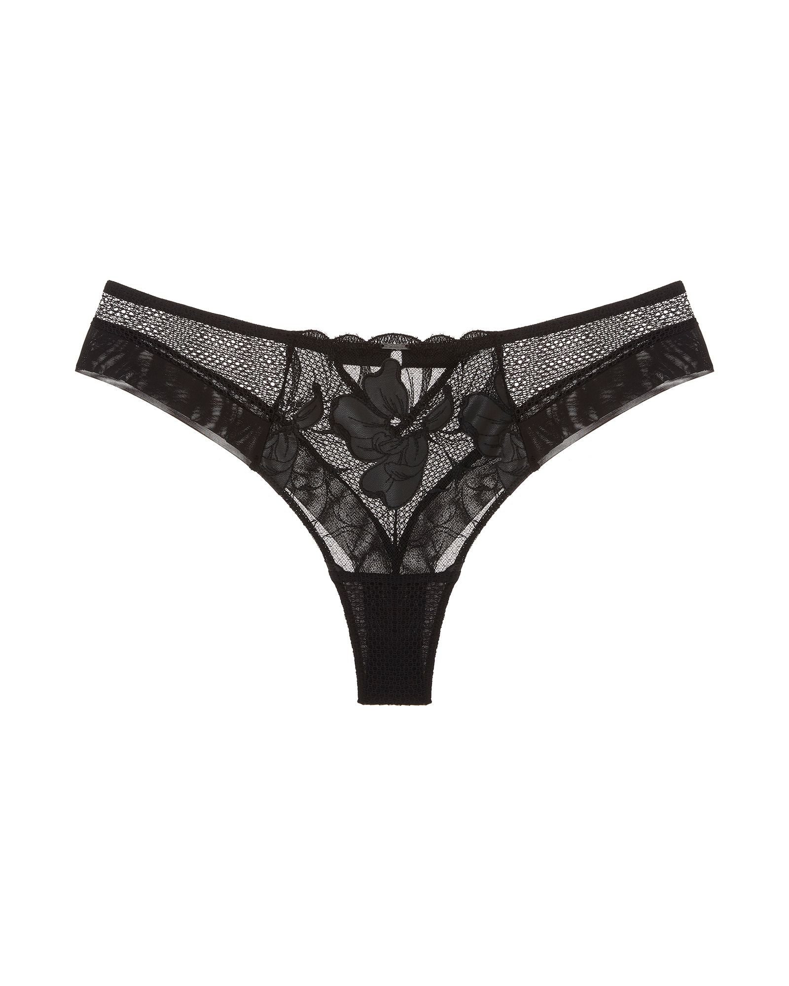 Chantelle Fleurs Signature Lace Tanga in black