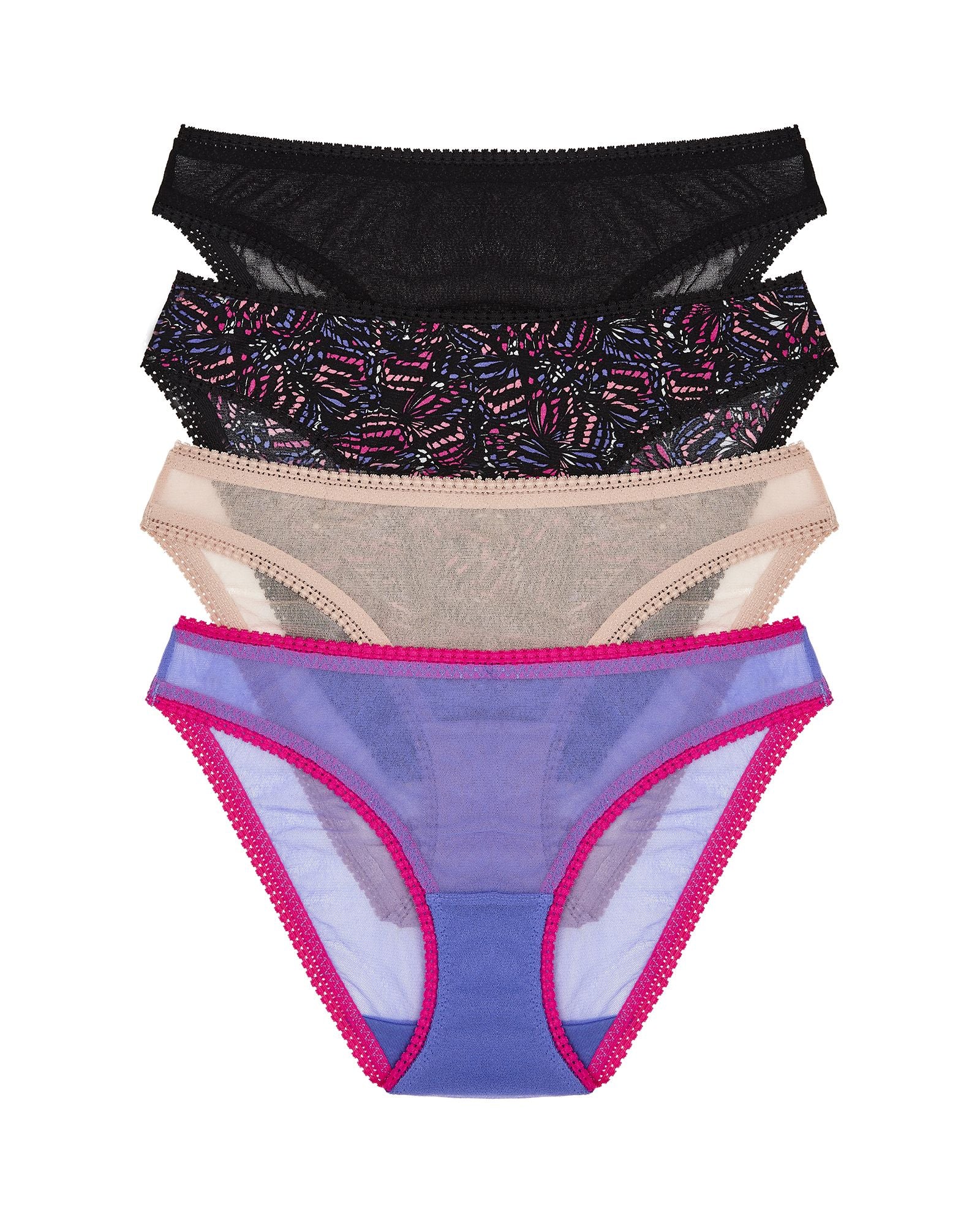 OnGossamer 4 Pack Hip Bikini in black