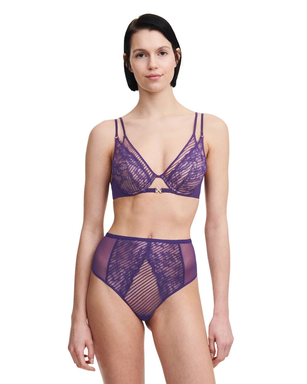 Chantelle X Txture Plunge Underwire Bra in purple